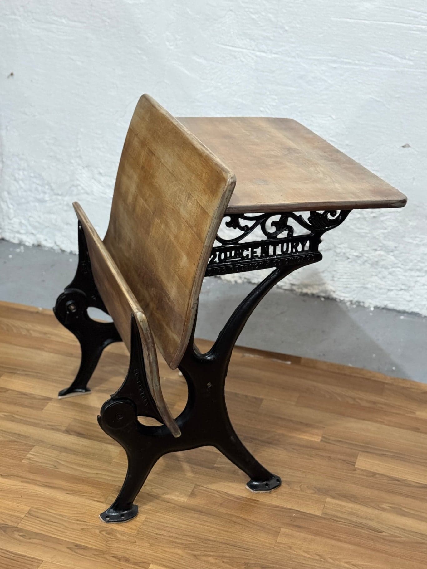 Vintage Wood & Iron School Desk - Thumbnail 6