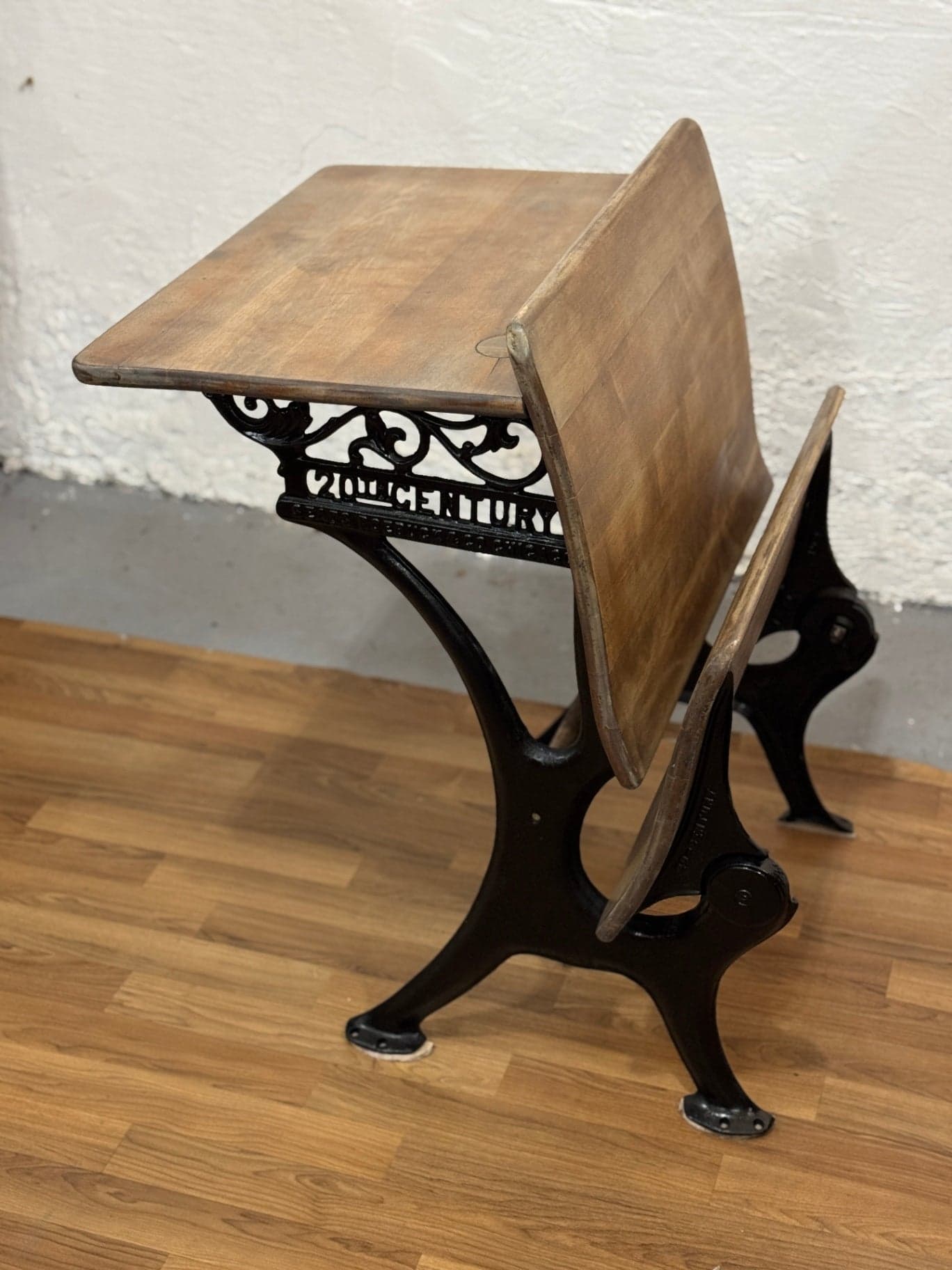 Vintage Wood & Iron School Desk - Thumbnail 5