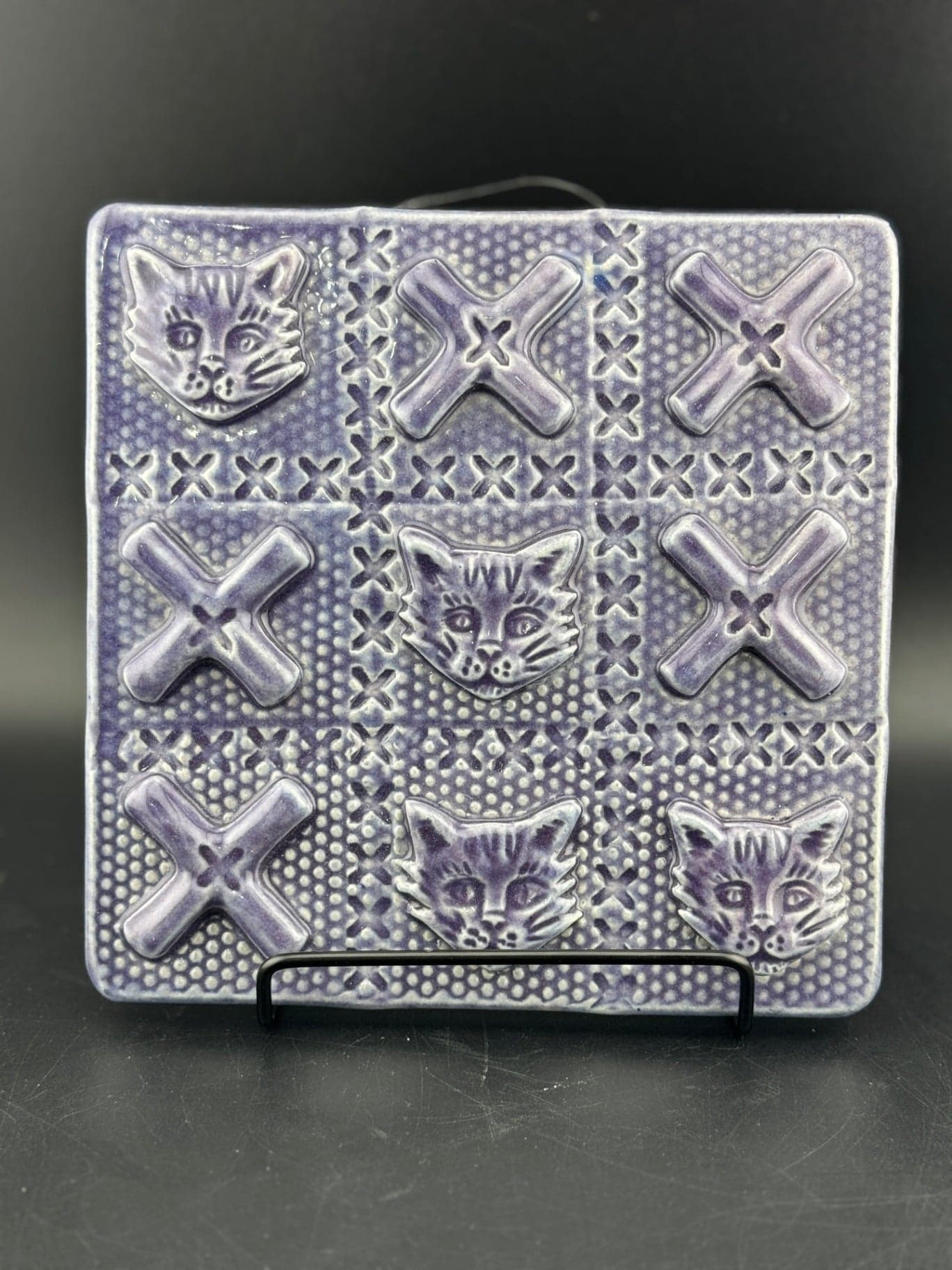 Ceramic "Cat Tac Toe" Wall Art - Image 1