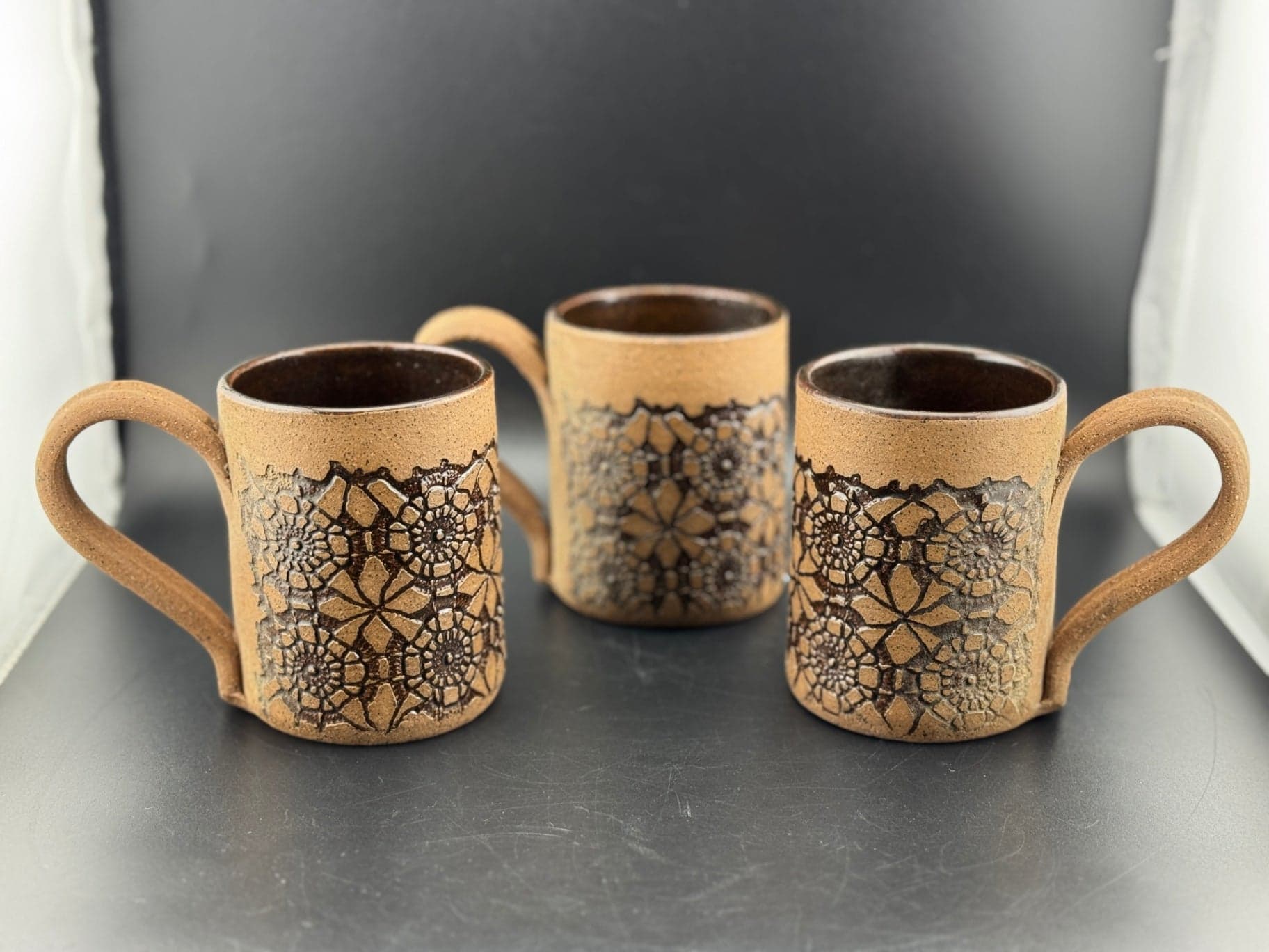 3 VTG Pottery Mugs/CarolAdamecMarsham - Image 1