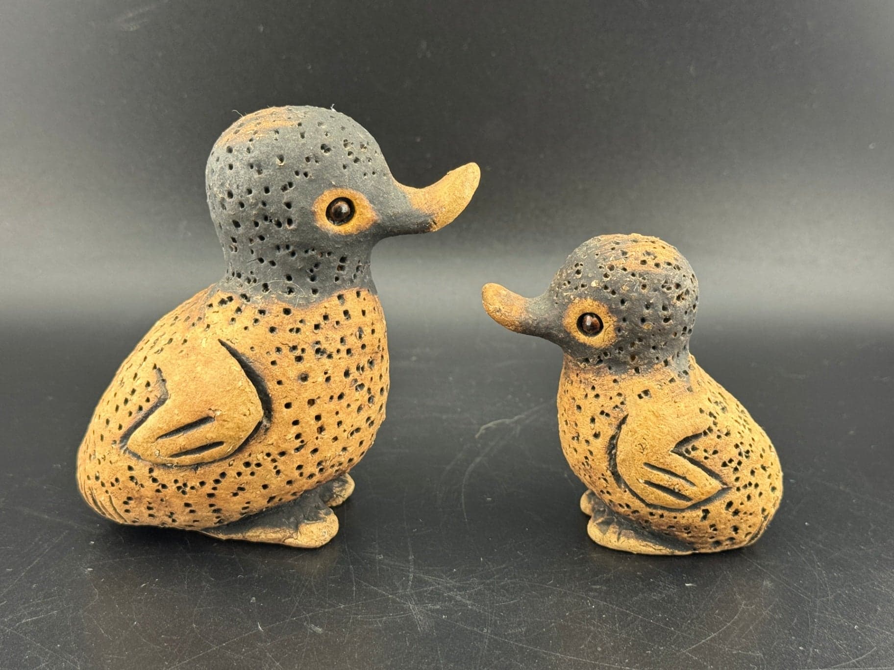 Pair of Signed Studio Pottery Ducks - Thumbnail 3