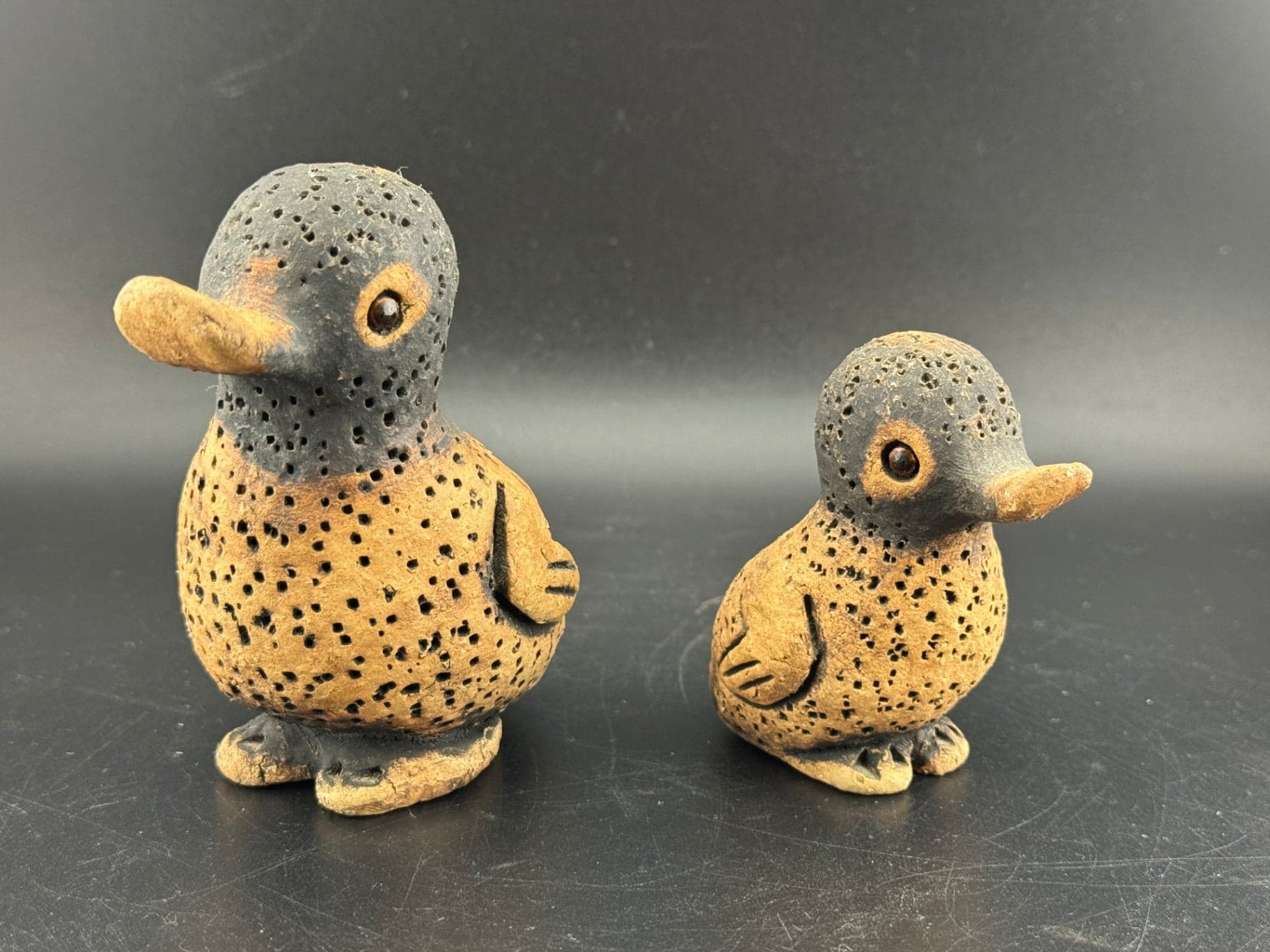 Pair of Signed Studio Pottery Ducks - Image 1