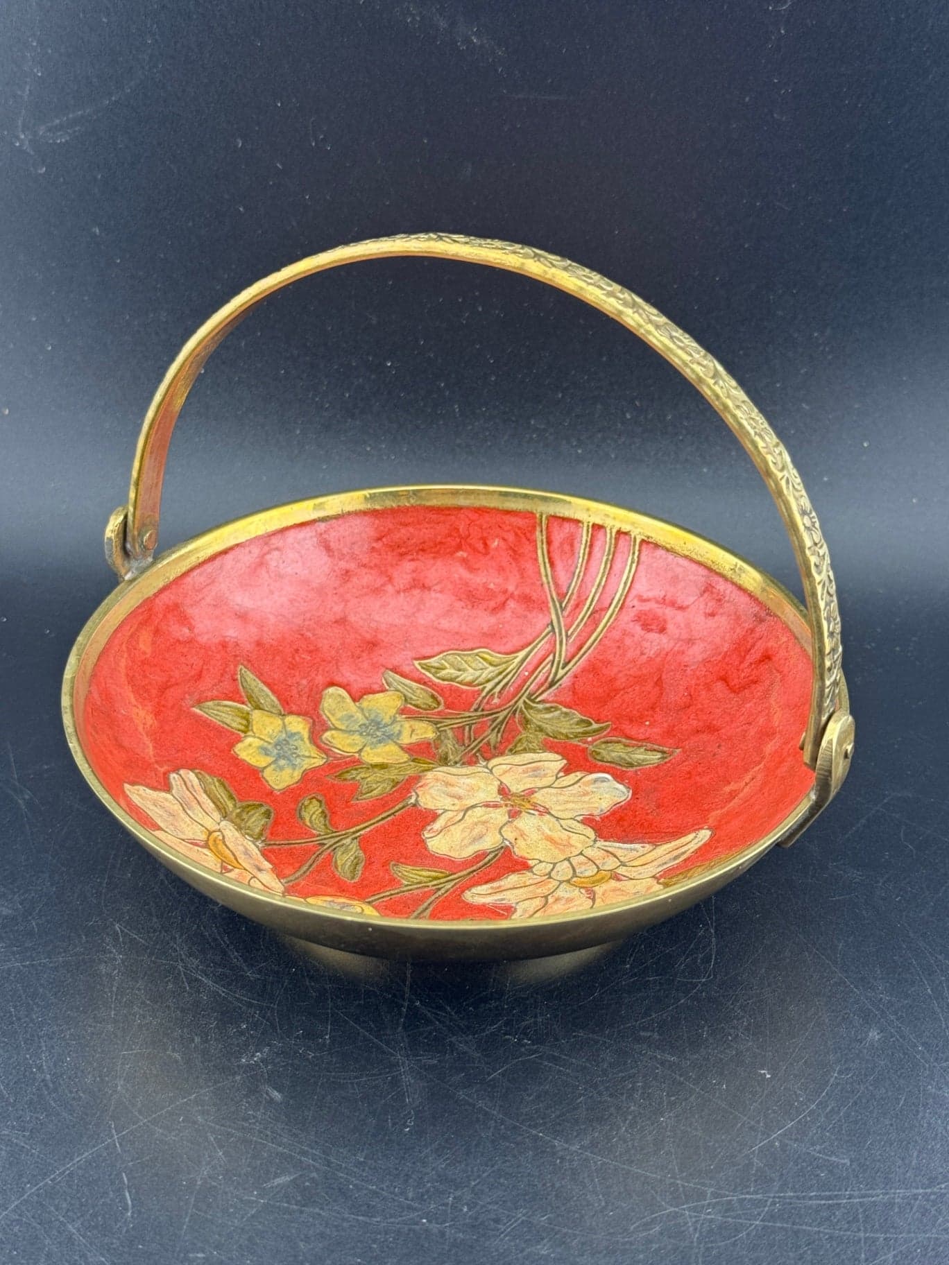 Brass Enamel Cloisonne Dish - Thumbnail 5
