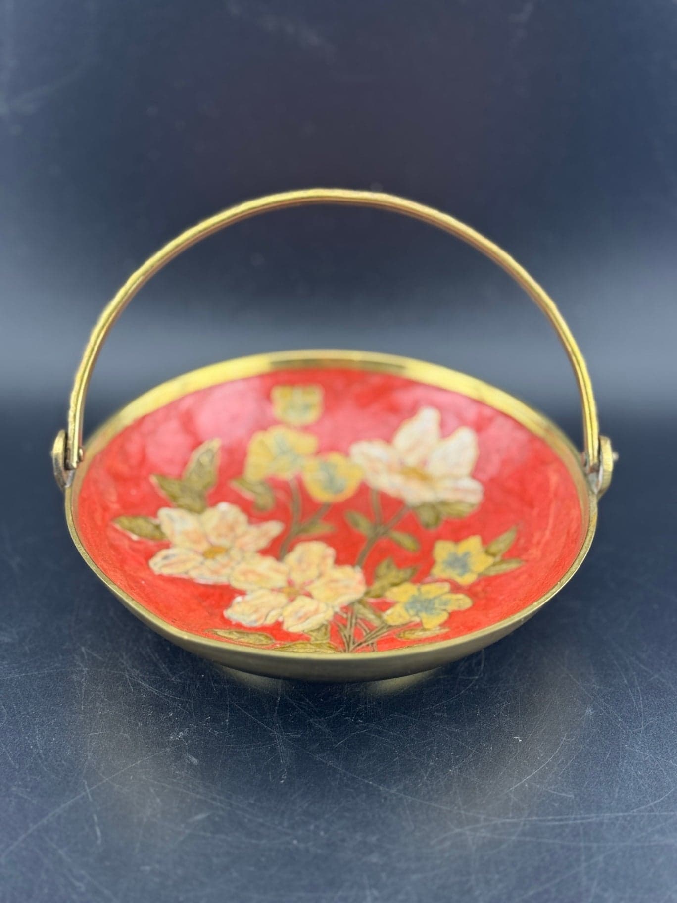 Brass Enamel Cloisonne Dish - Image 1