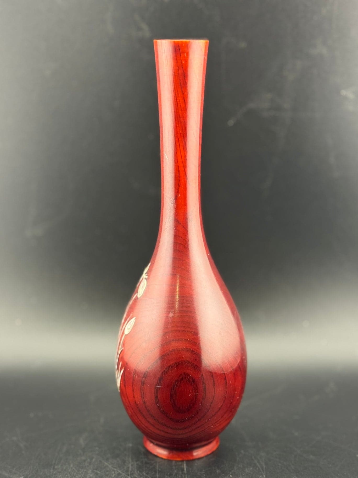 VTG Inlaid Abalone Shell Iris Flower Vase - Thumbnail 5