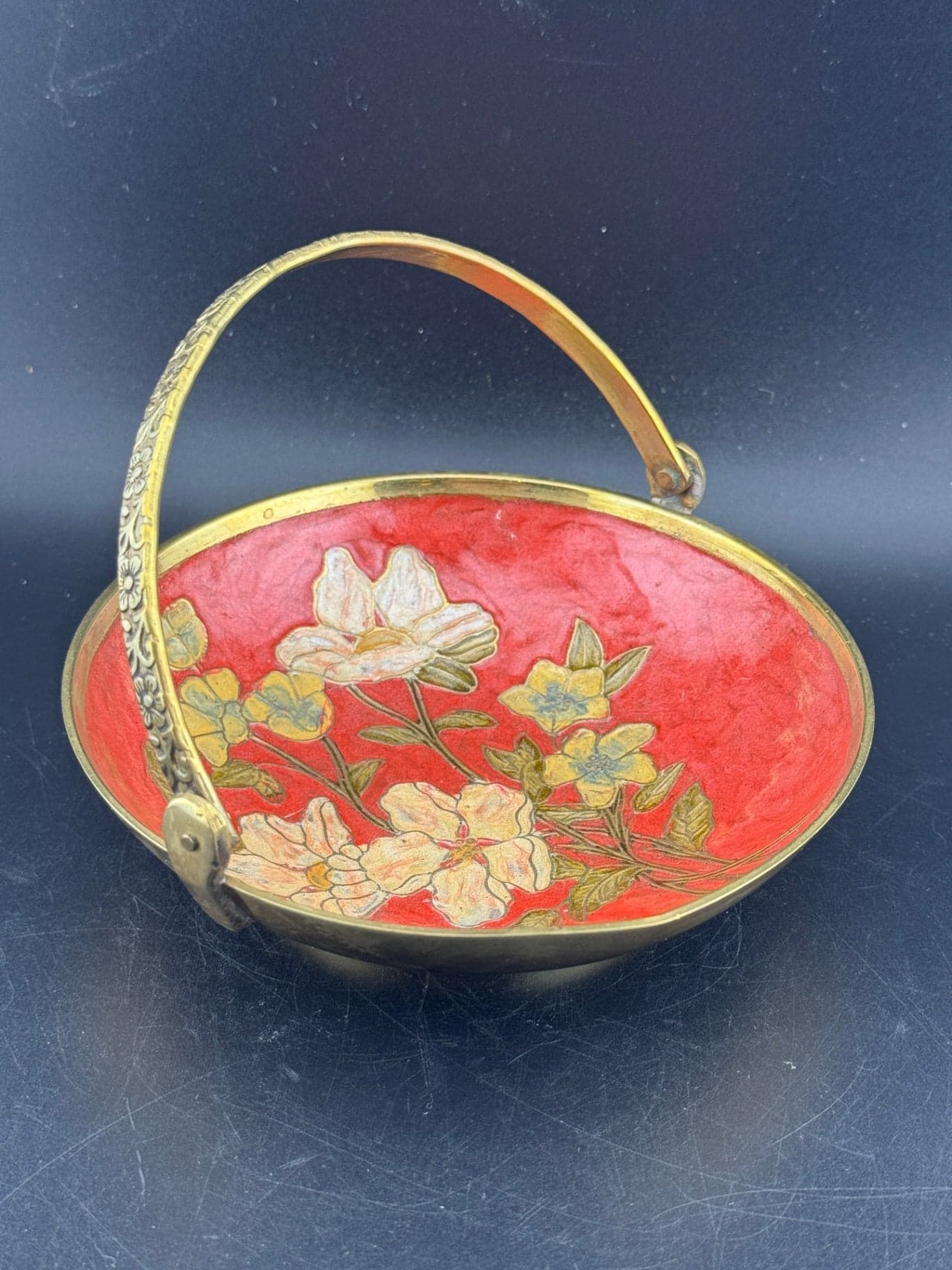 Brass Enamel Cloisonne Dish - Thumbnail 3