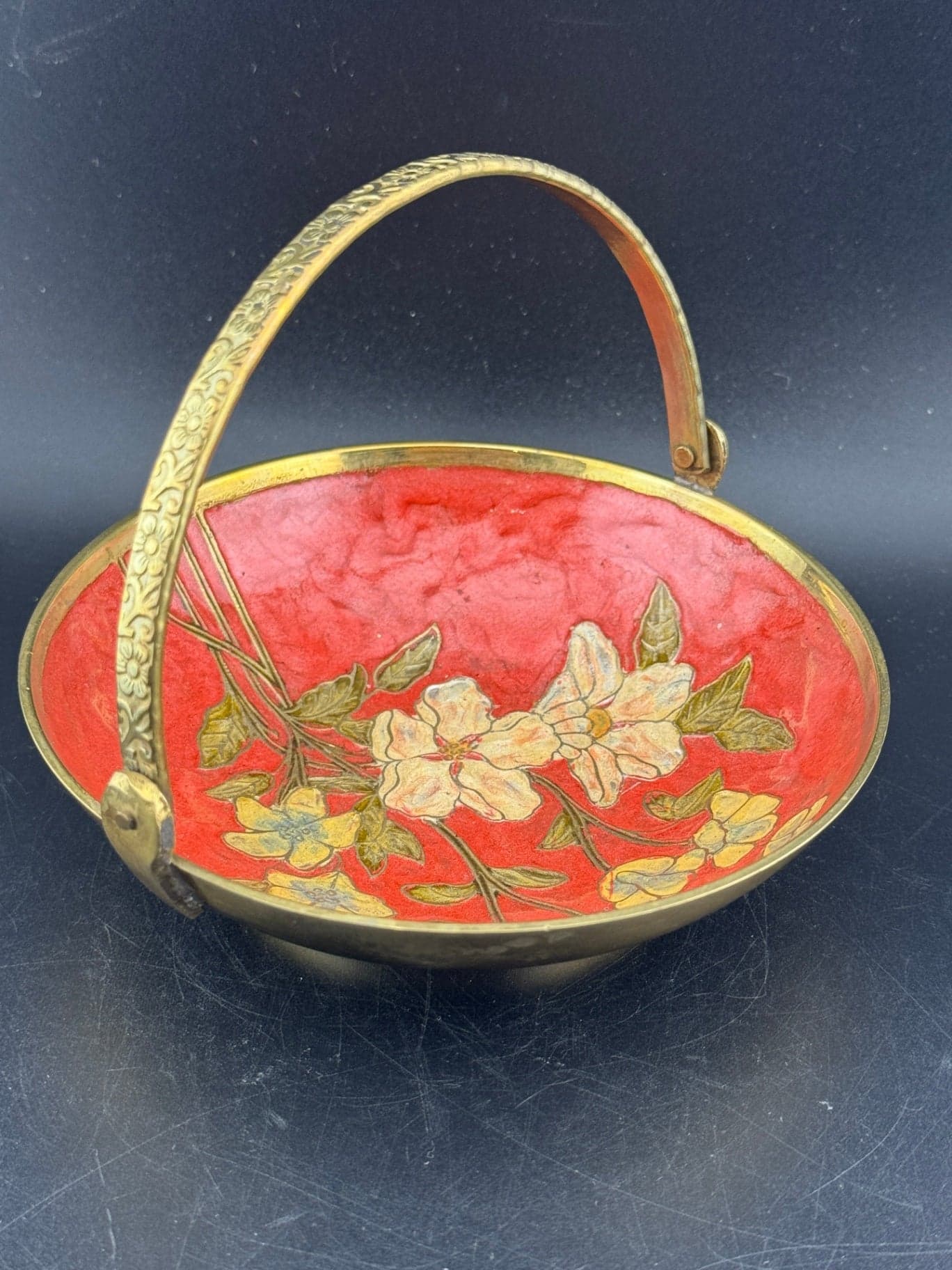 Brass Enamel Cloisonne Dish - Thumbnail 6