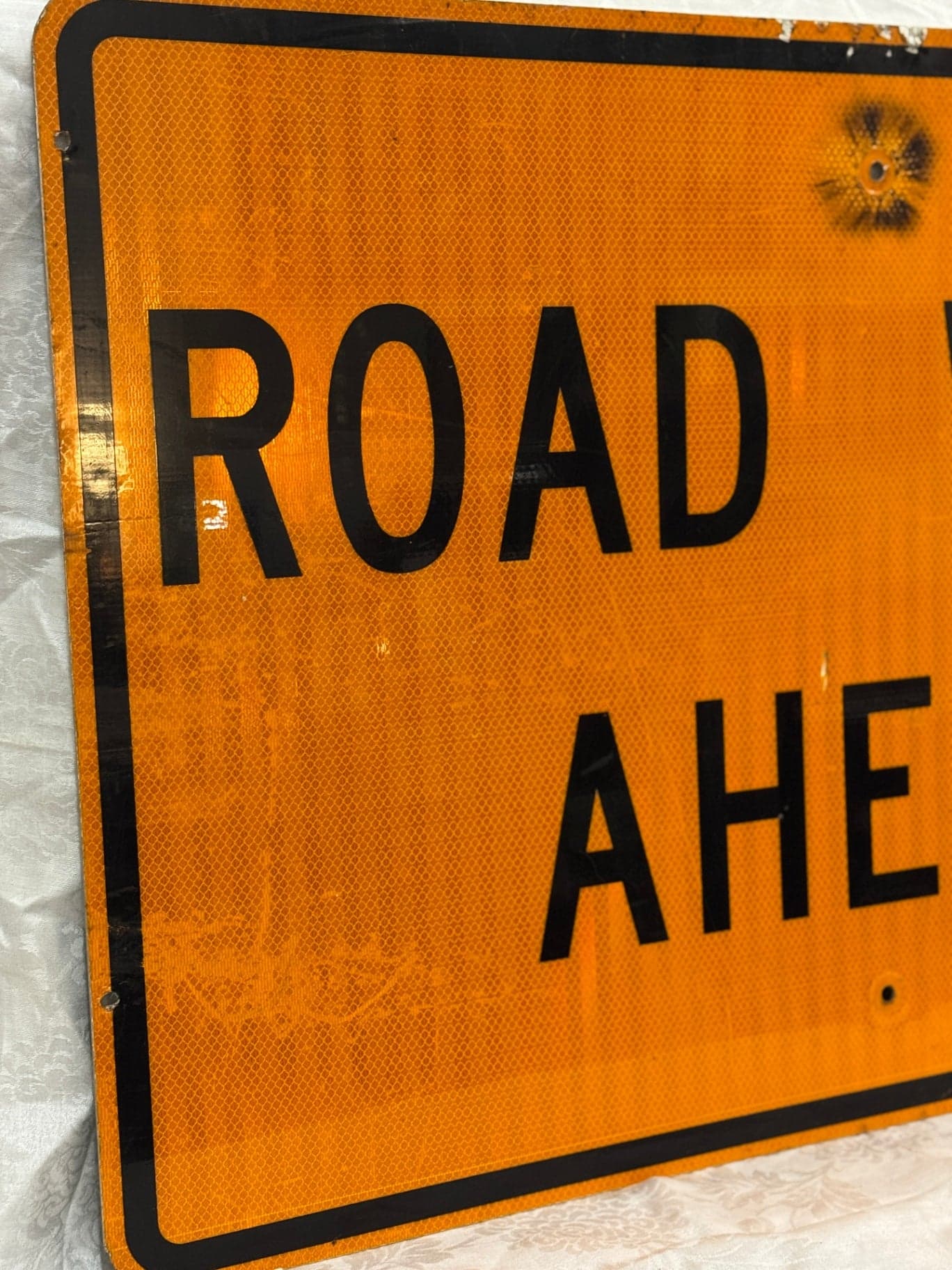 Authentic Road Work Ahead Sign - Thumbnail 4