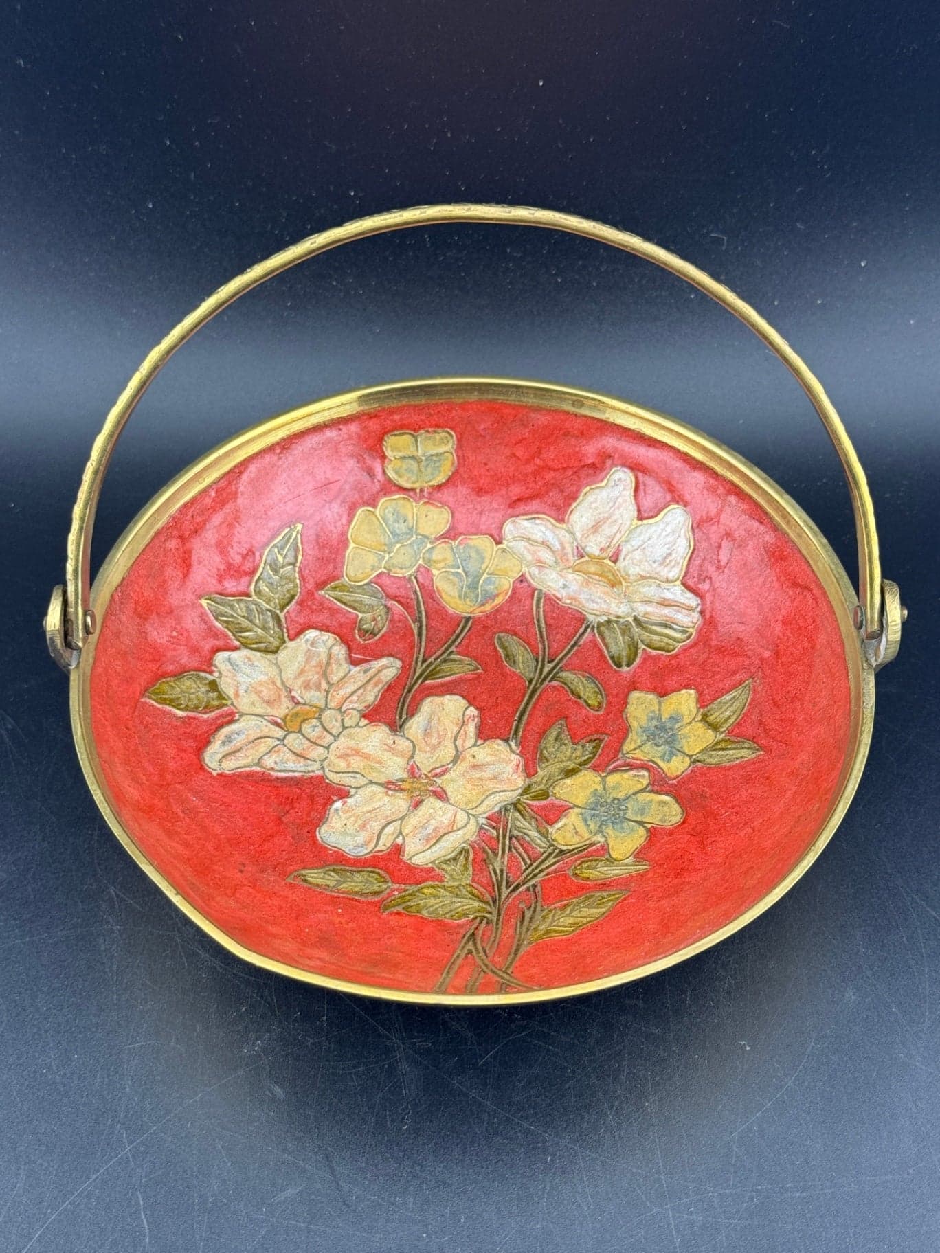 Brass Enamel Cloisonne Dish - Thumbnail 2
