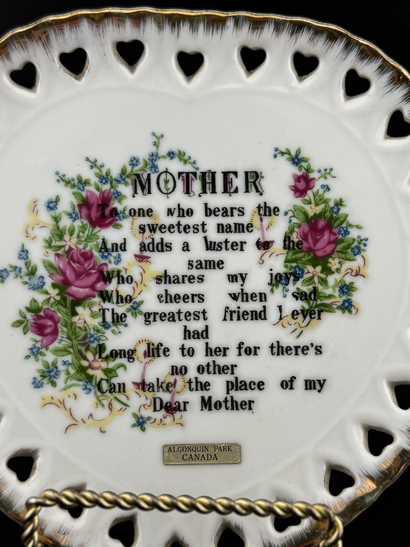 Vintage Decorative "Mother" Plate - Thumbnail 2