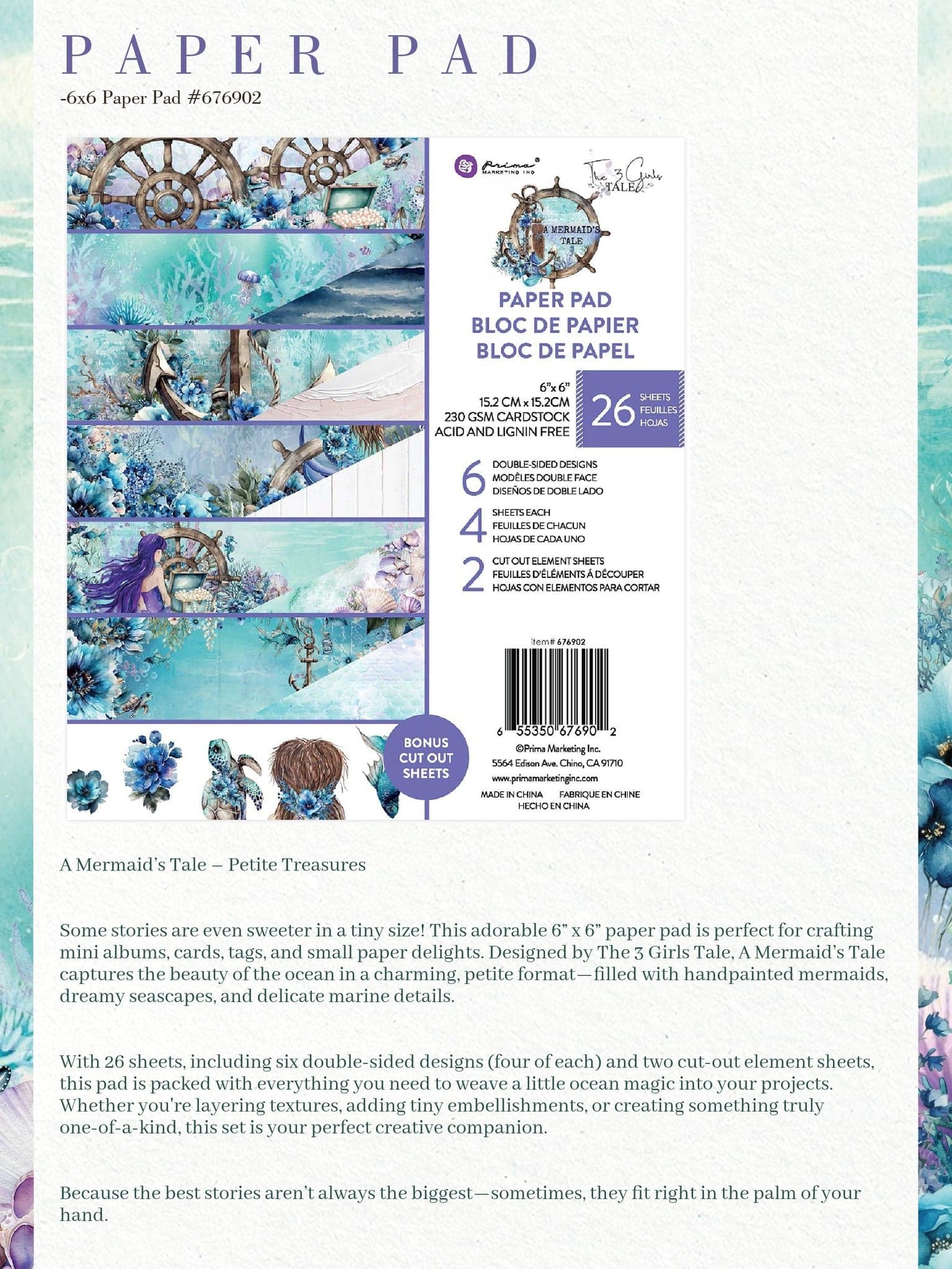 A Mermaid's Tale Collection 6x6 Paper Pad - Image 1