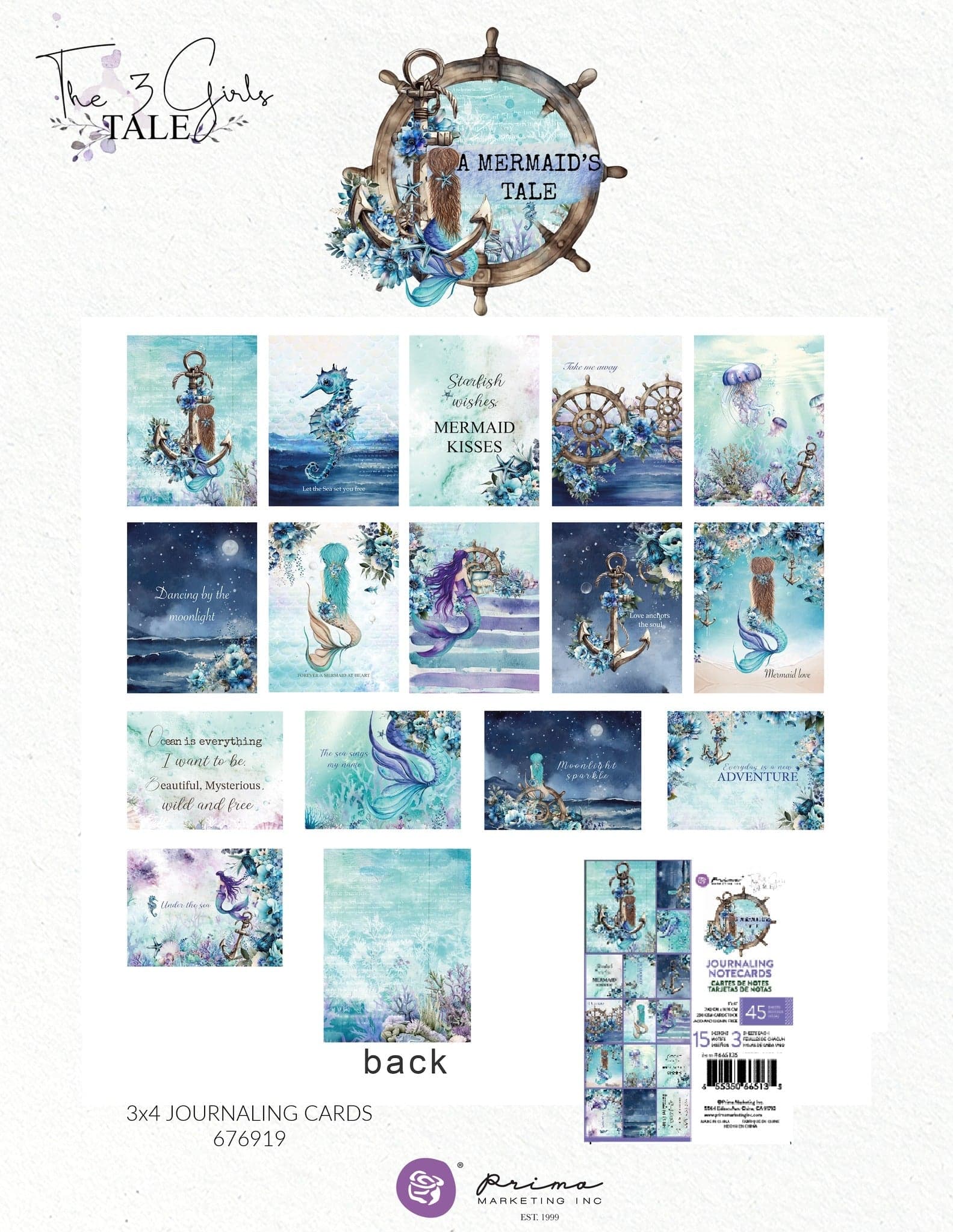 A Mermaid's Tale Collection 3x4 Journaling Cards - Image 1