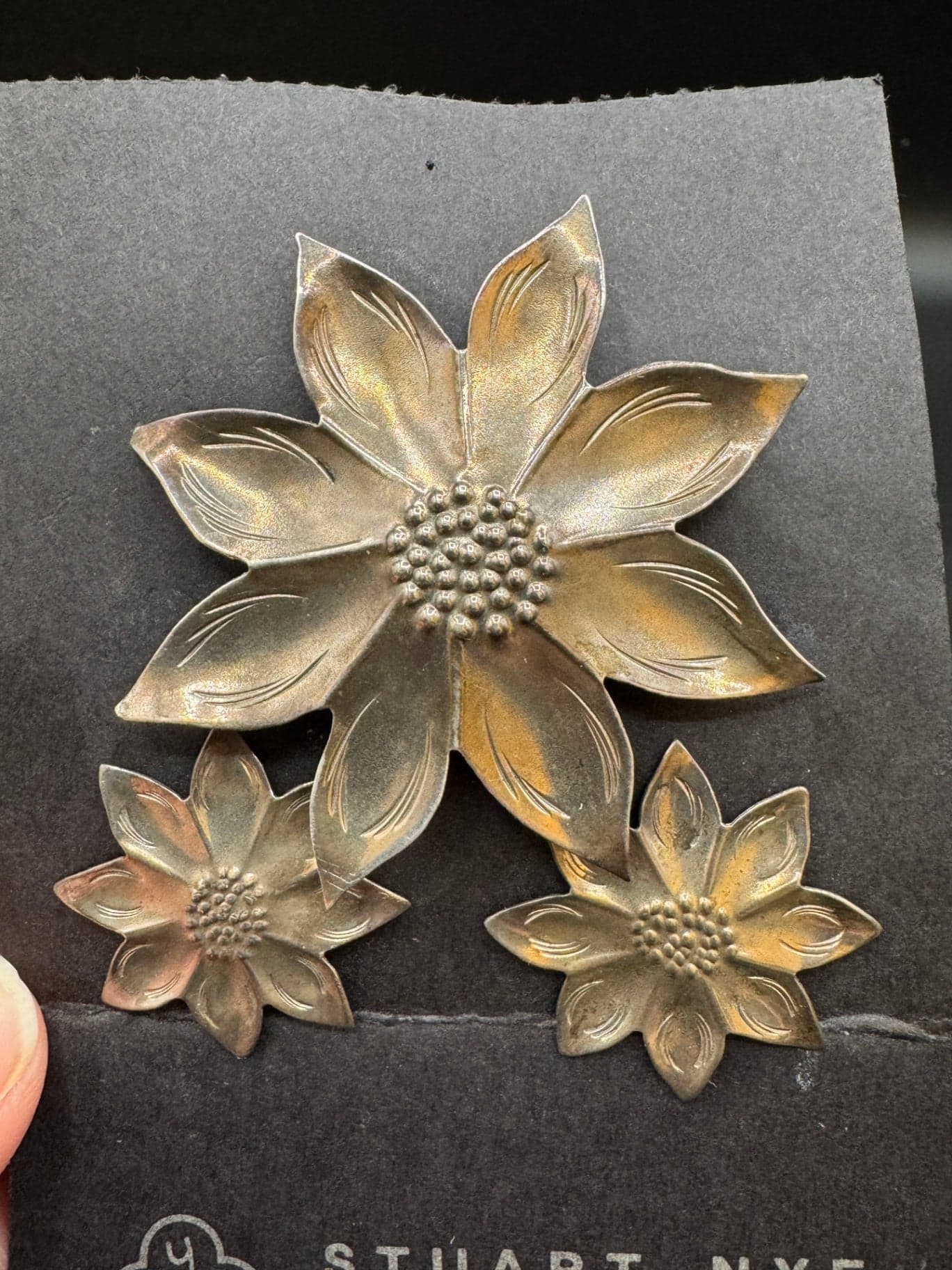 VTG Stuart Nye Sterling Brooch & Earring Set - Thumbnail 5