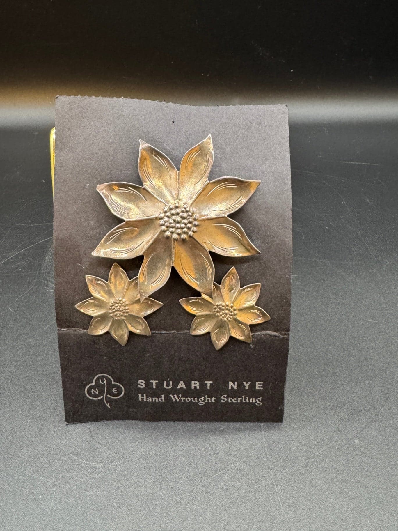 VTG Stuart Nye Sterling Brooch & Earring Set - Image 1