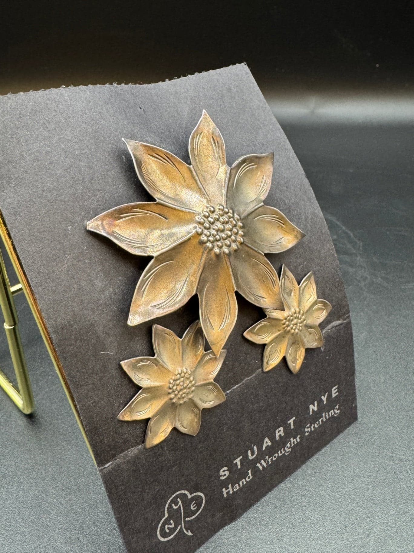 VTG Stuart Nye Sterling Brooch & Earring Set - Thumbnail 2
