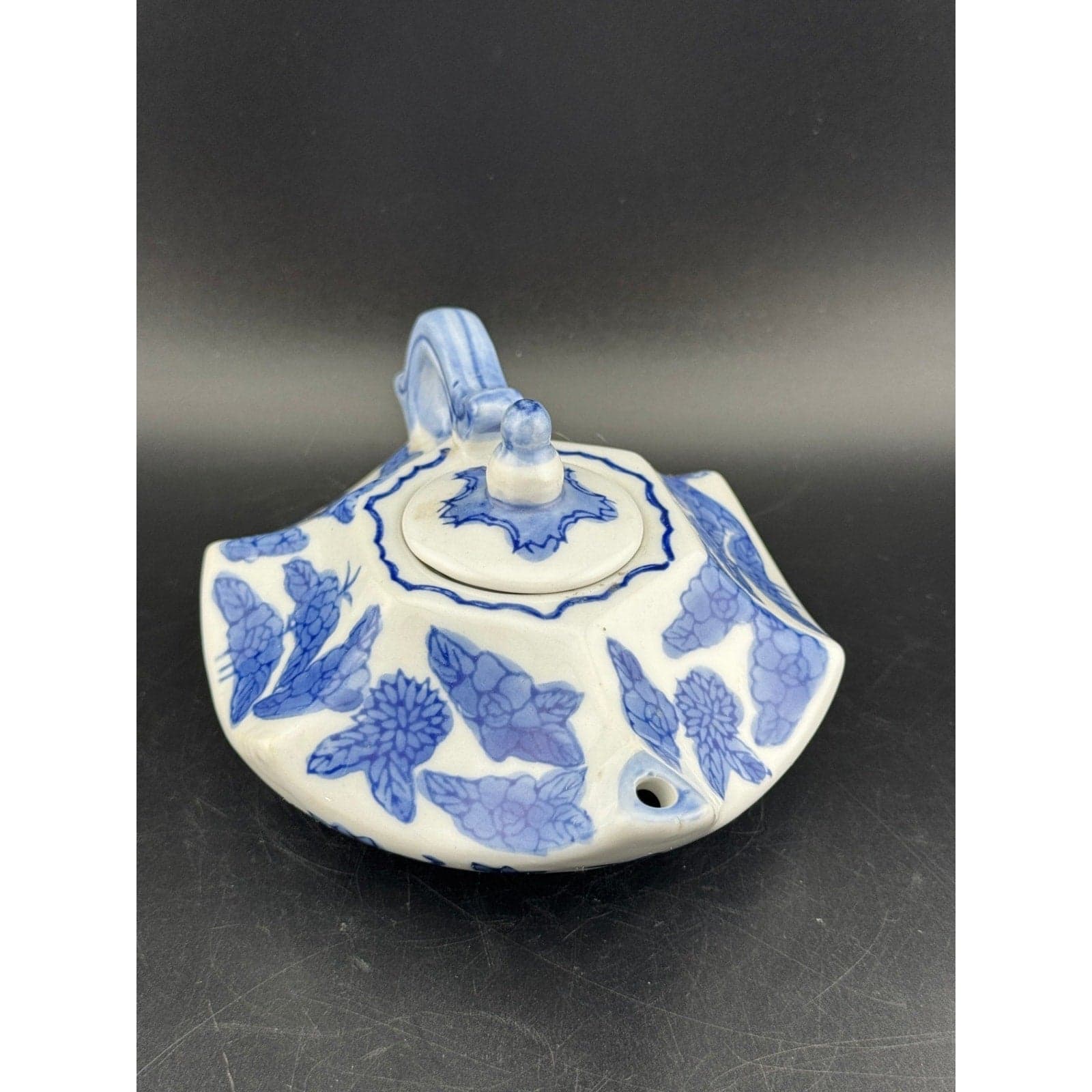 Vintage Miniature Hexagon Shaped Teapot - Thumbnail 6