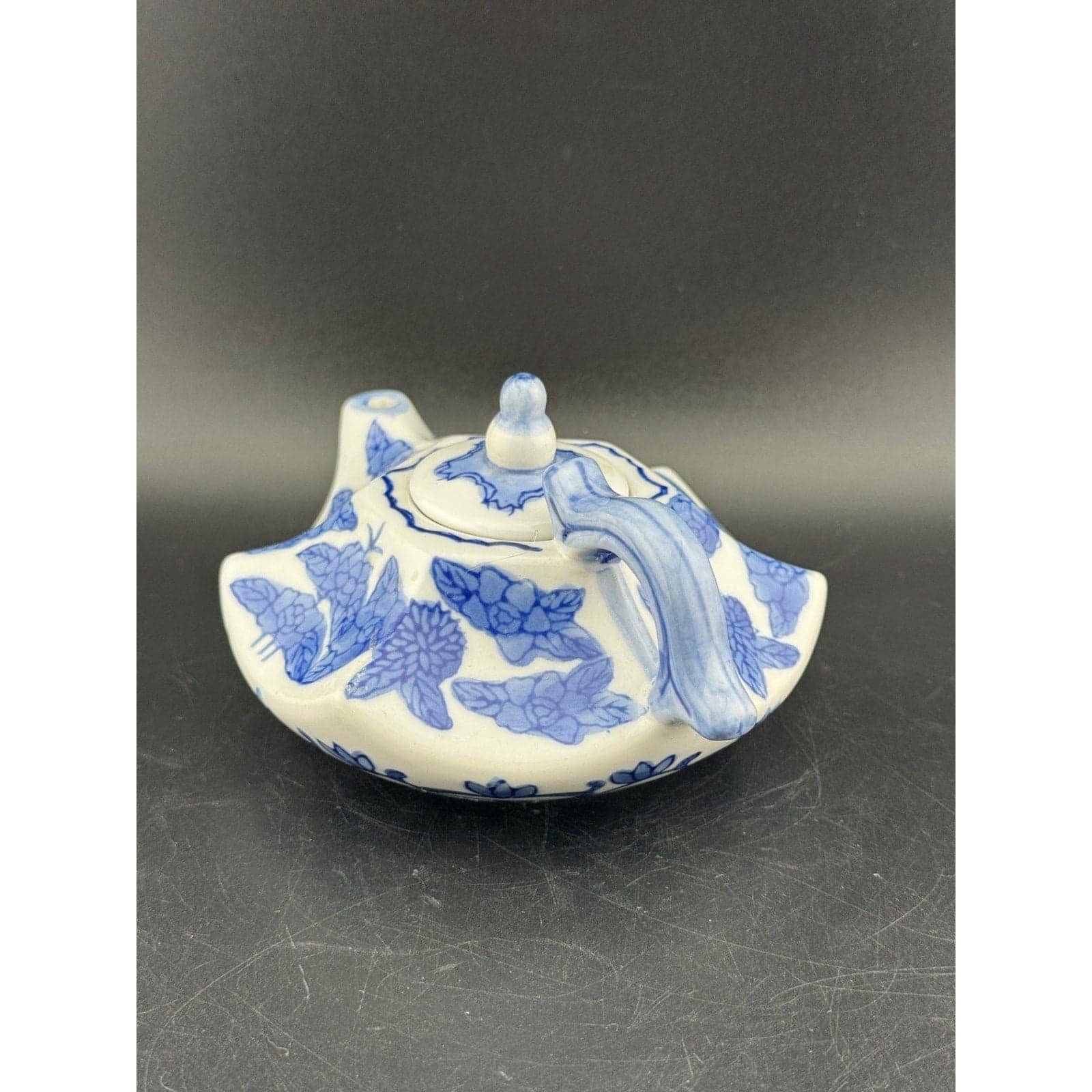 Vintage Miniature Hexagon Shaped Teapot - Thumbnail 3