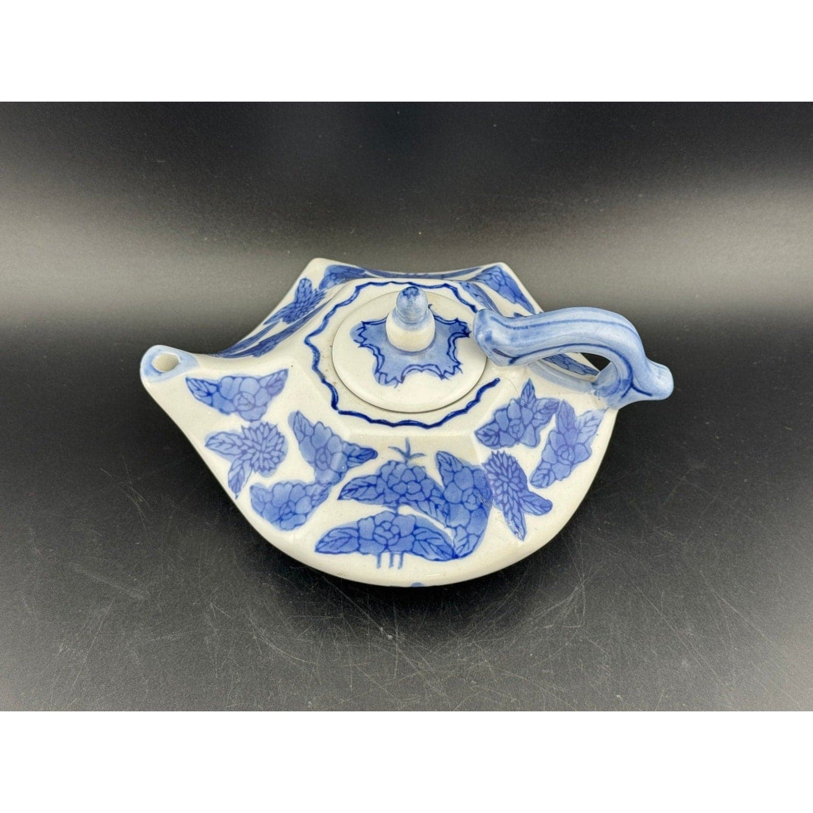 Vintage Miniature Hexagon Shaped Teapot - Thumbnail 2