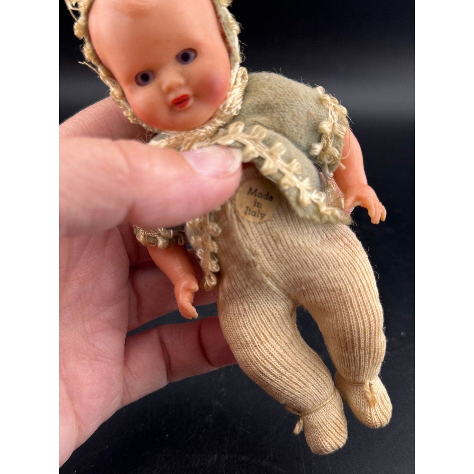Antique Miniature Baby Doll in Cradle - Thumbnail 8