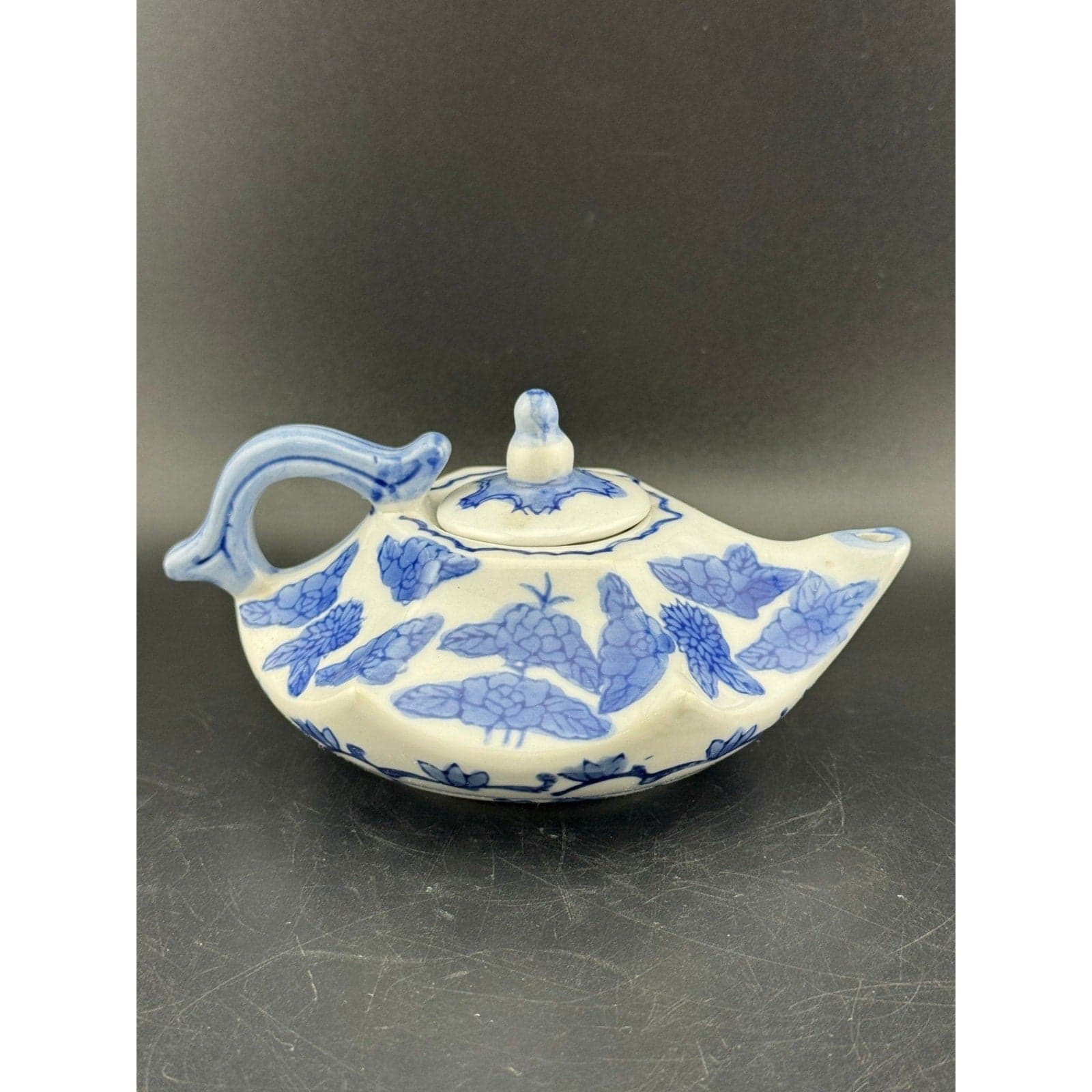 Vintage Miniature Hexagon Shaped Teapot - Thumbnail 5