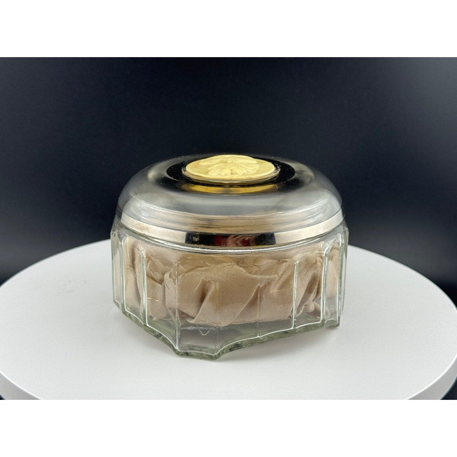 Vintage Celluloid Cameo Dresser Jar - Thumbnail 4