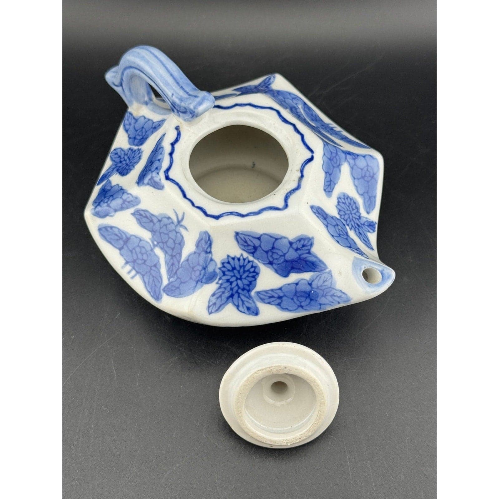 Vintage Miniature Hexagon Shaped Teapot - Thumbnail 8