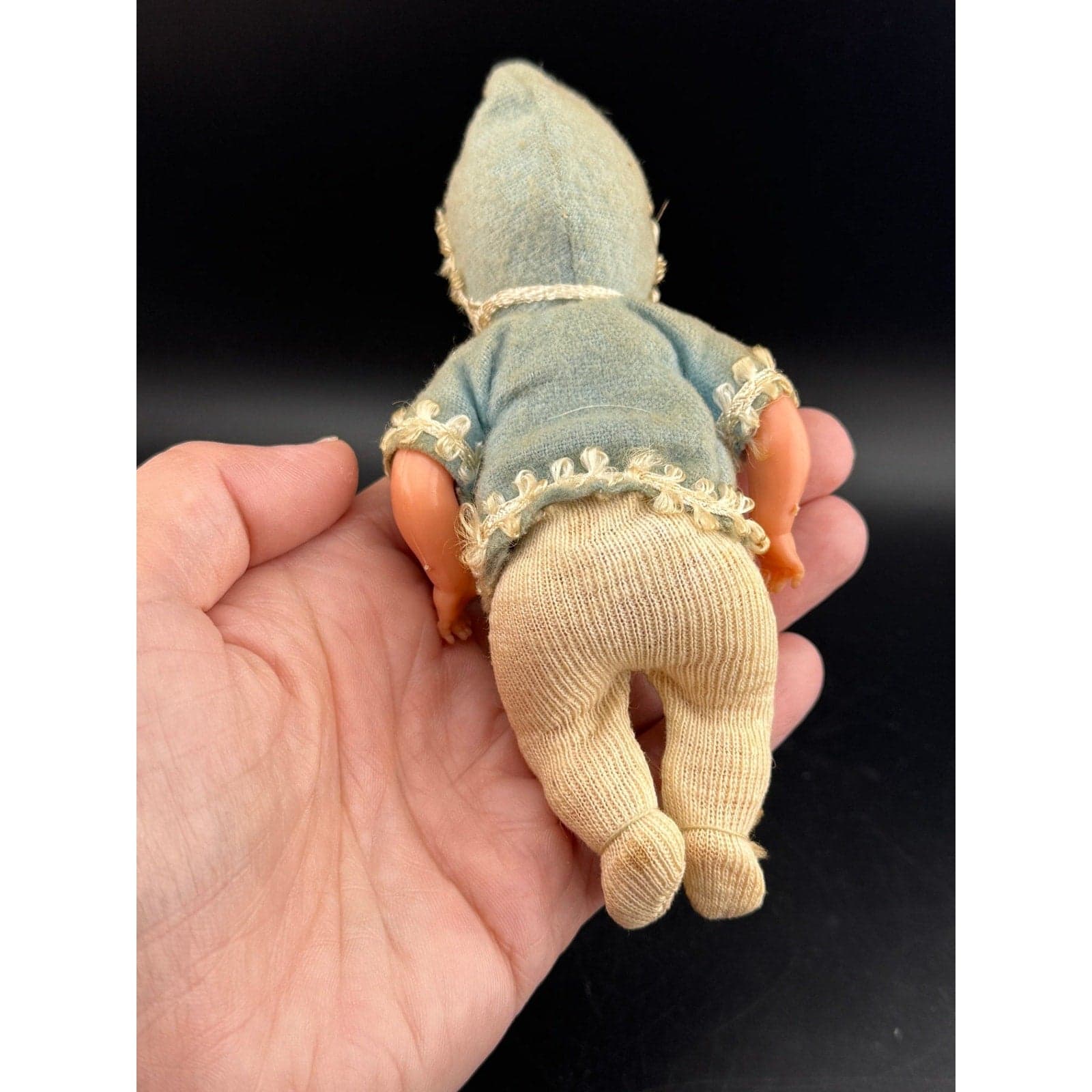 Antique Miniature Baby Doll in Cradle - Thumbnail 7