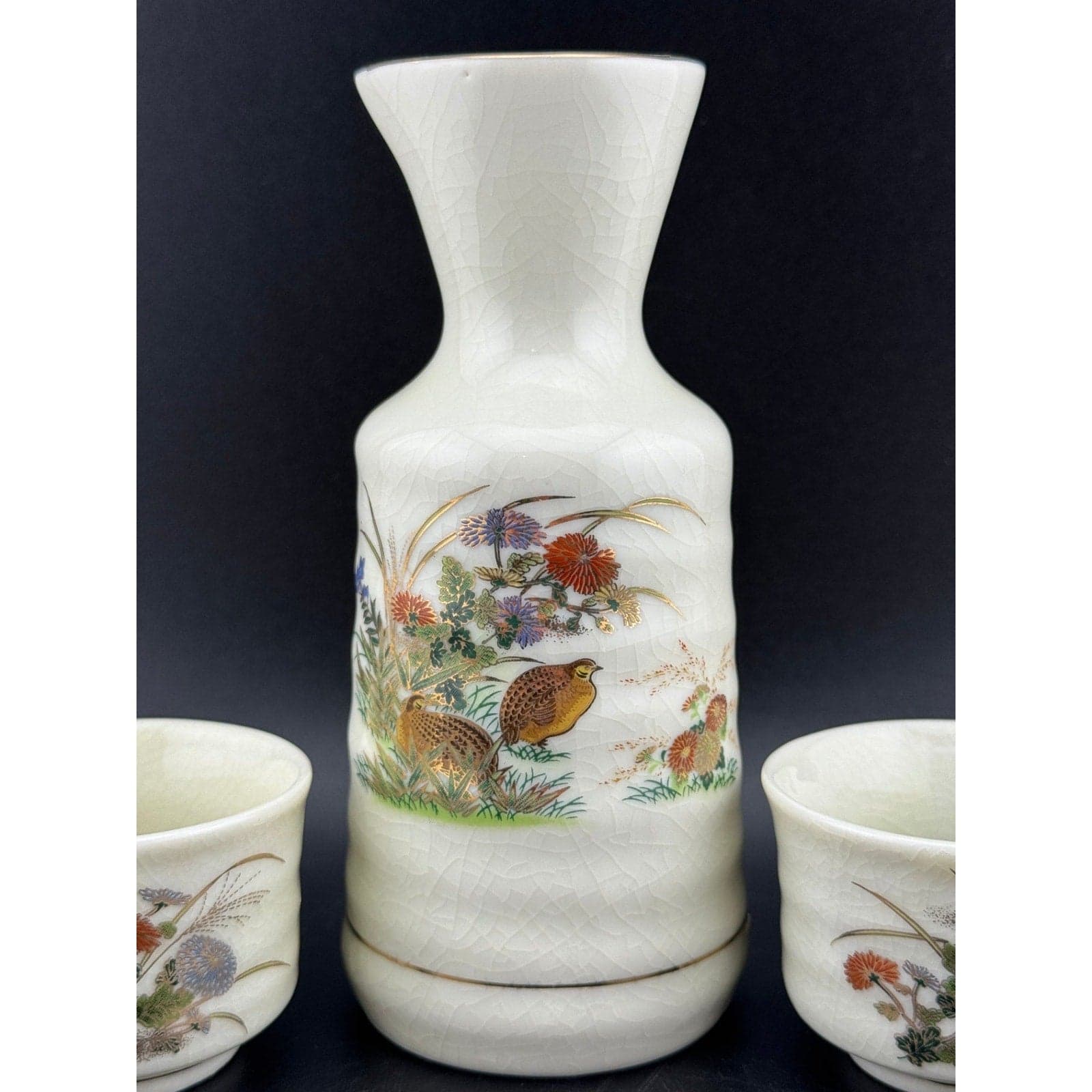 Vintage OMC Sake Set, Guilded Grouse - Thumbnail 2
