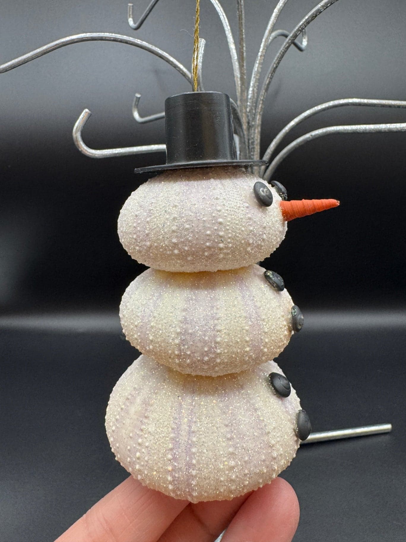 Stacked Sea Urchin Snowman Ornament - Thumbnail 2