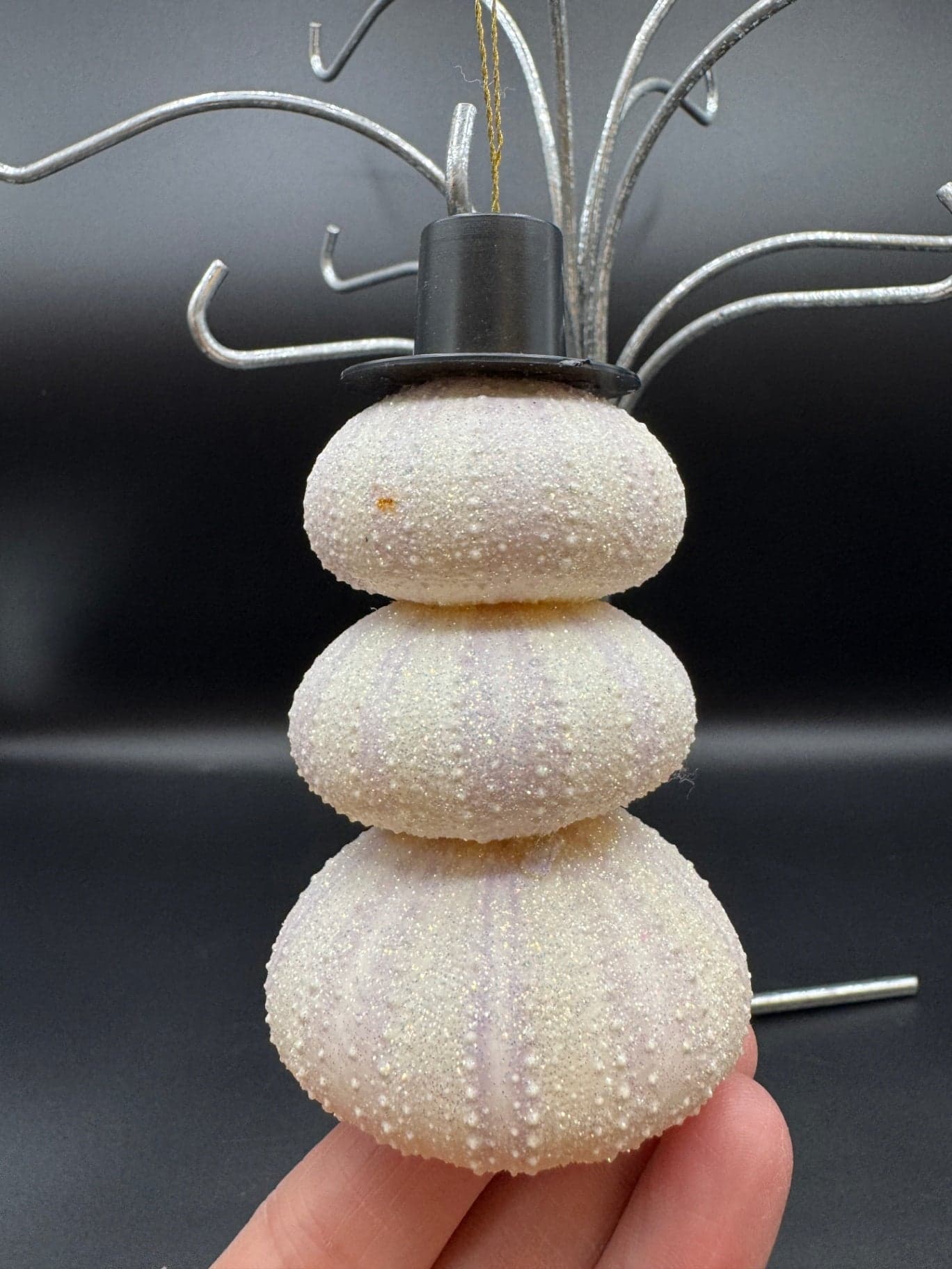 Stacked Sea Urchin Snowman Ornament - Thumbnail 4