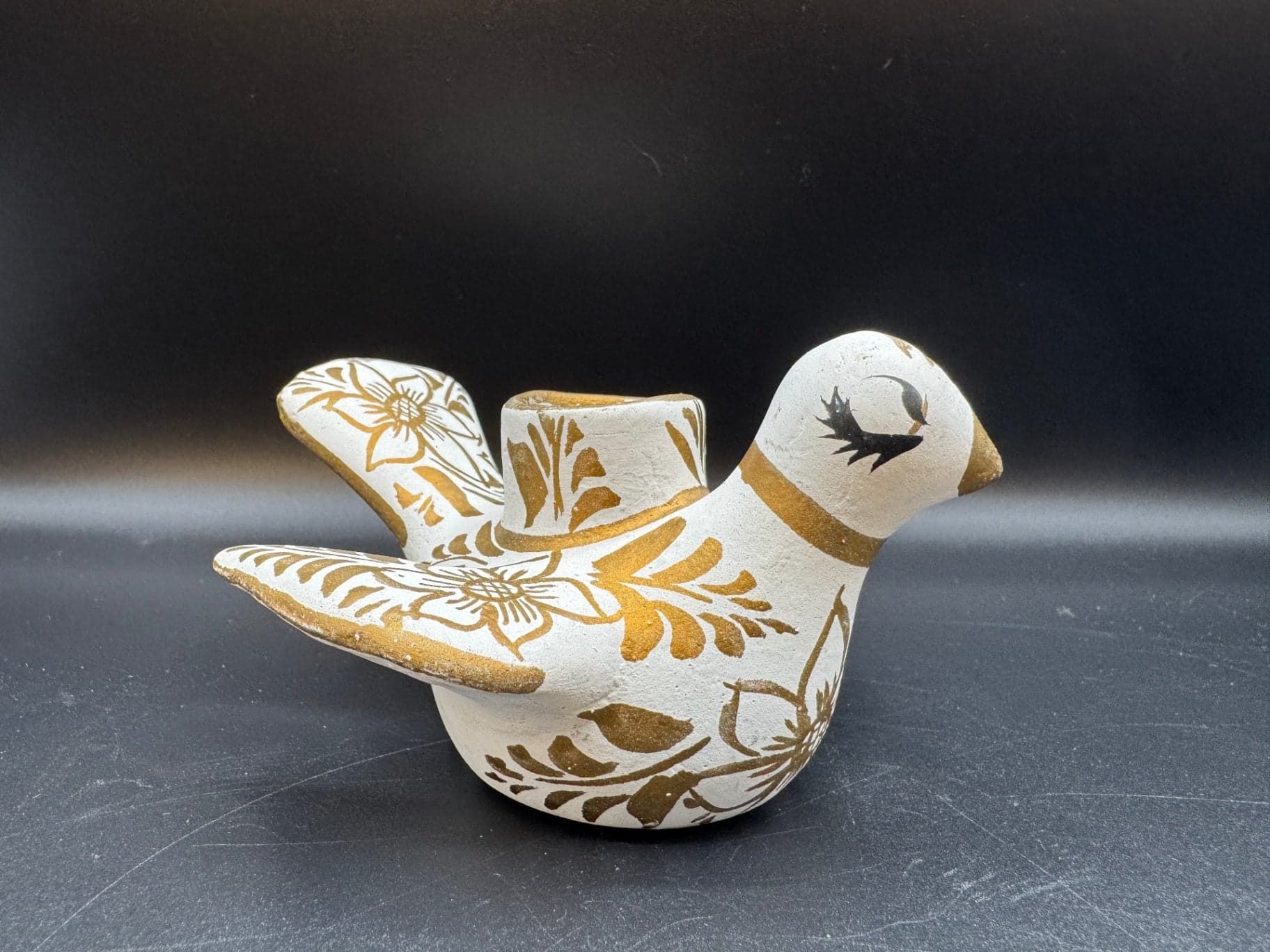 White & Gold Dove Candlestick Holder - Thumbnail 6