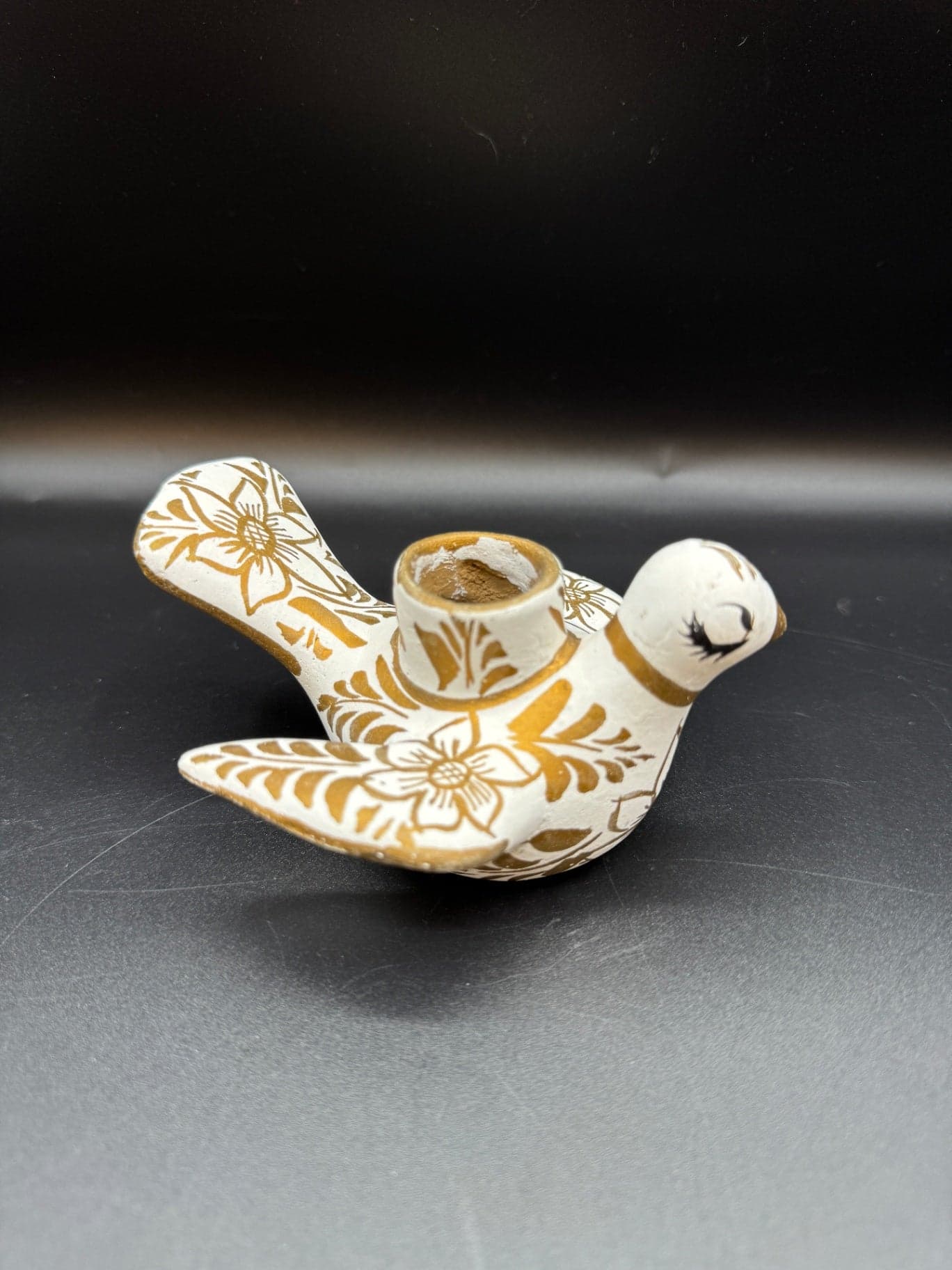 White & Gold Dove Candlestick Holder - Thumbnail 5