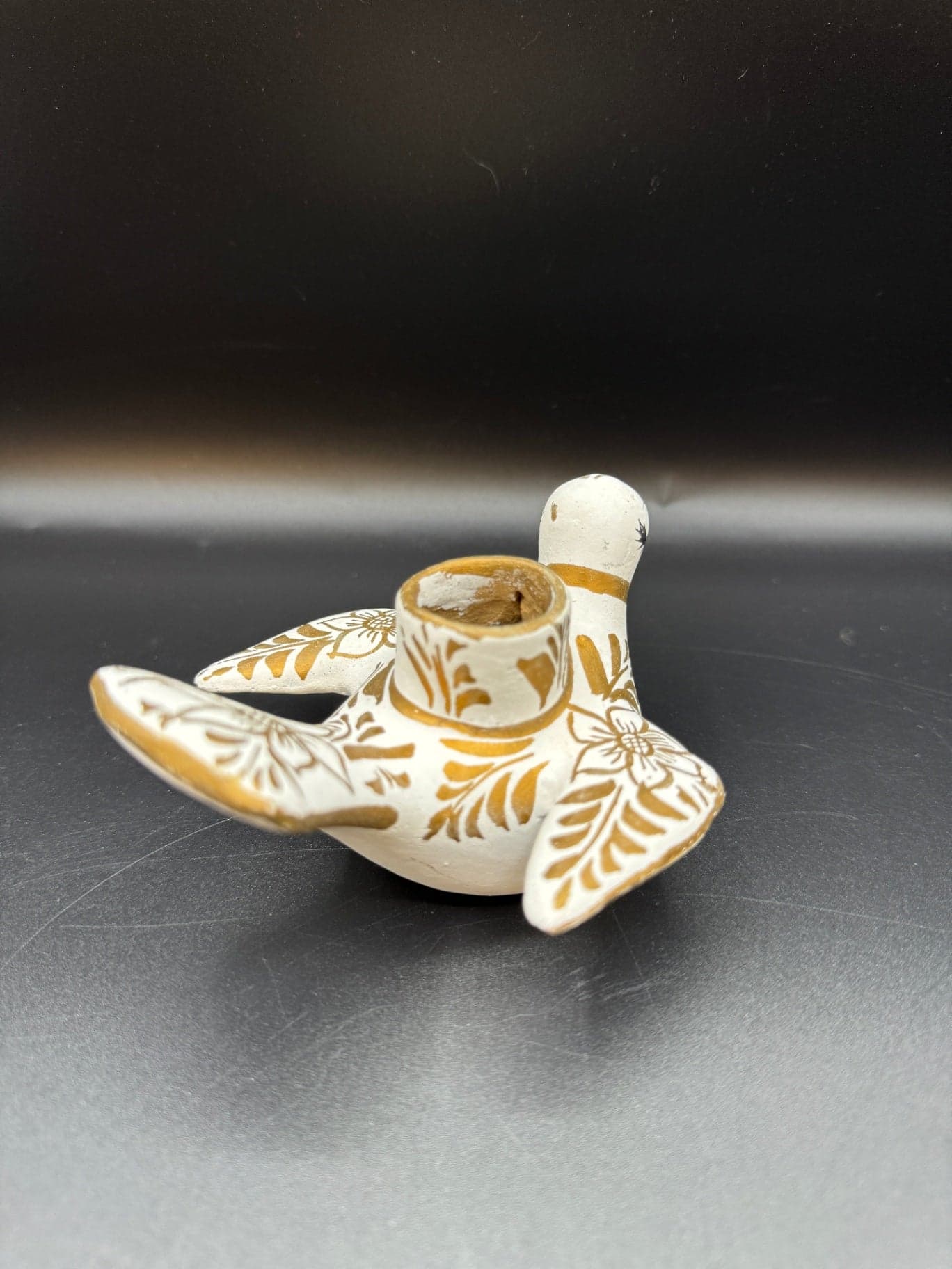 White & Gold Dove Candlestick Holder - Thumbnail 4