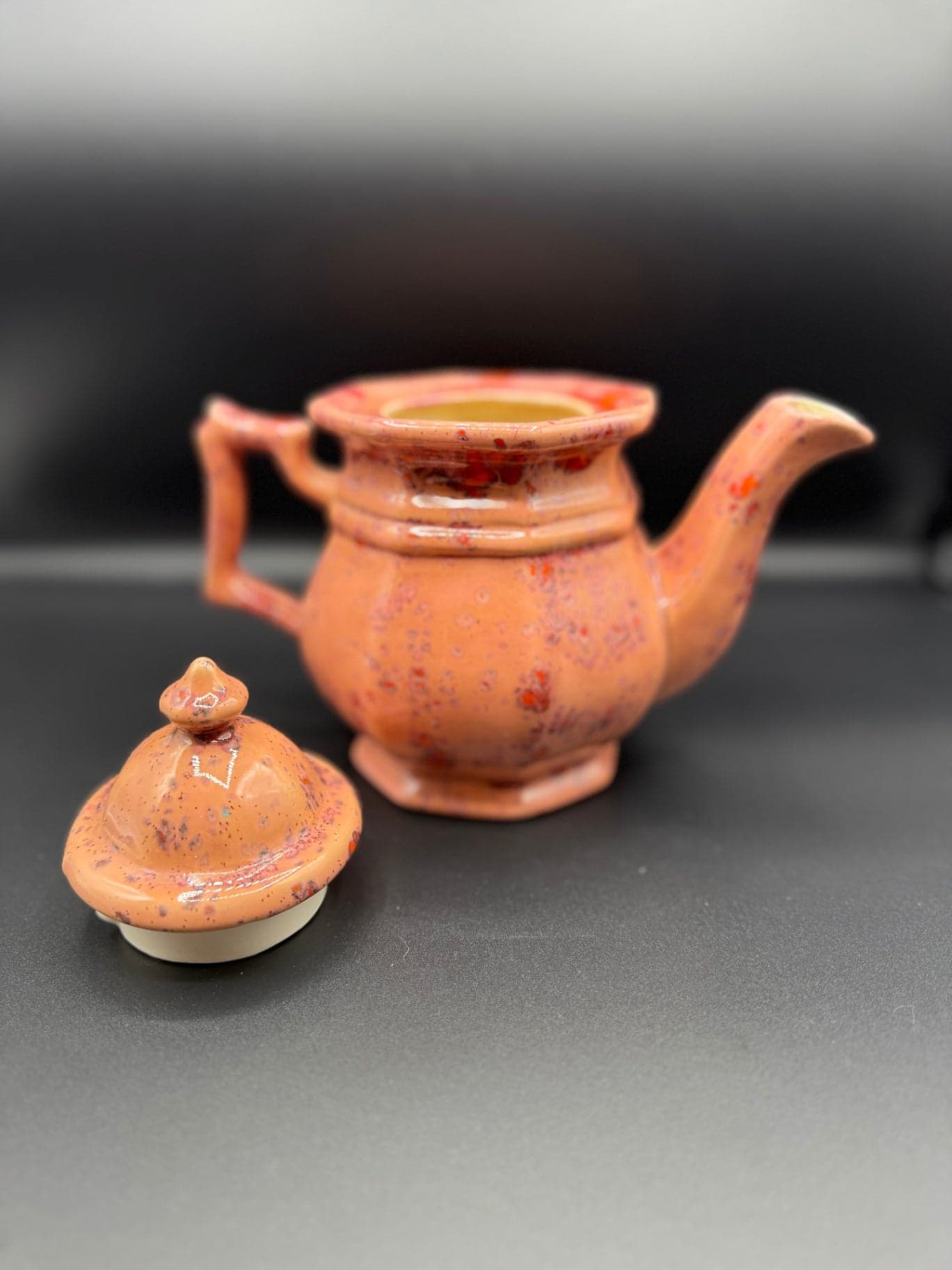 Mid Century Splatter Glaze Teapot - Thumbnail 5