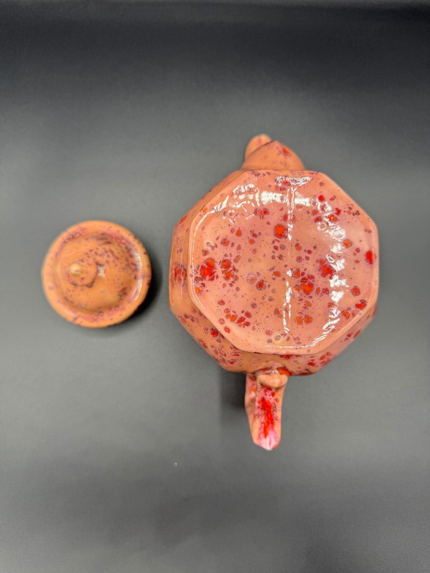 Mid Century Splatter Glaze Teapot - Thumbnail 7