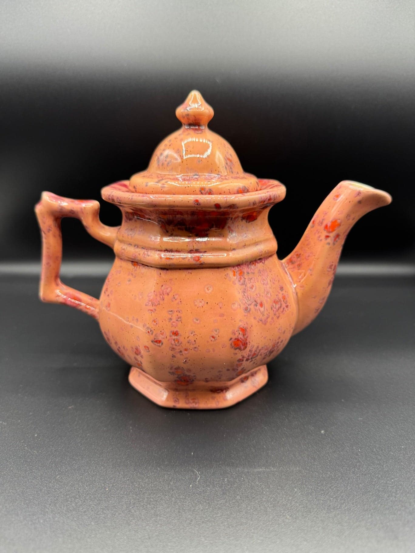Mid Century Splatter Glaze Teapot - Image 1