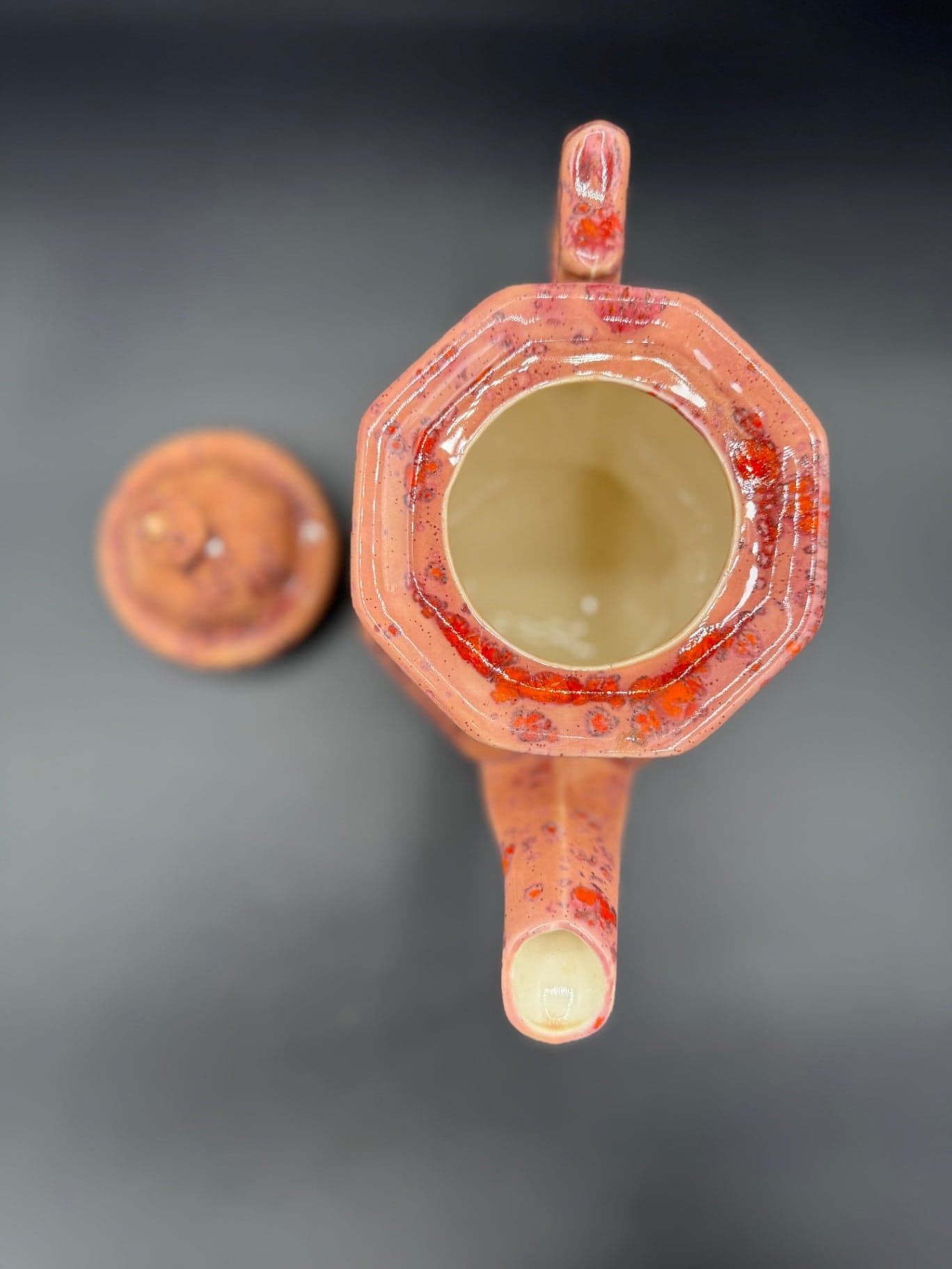Mid Century Splatter Glaze Teapot - Thumbnail 8