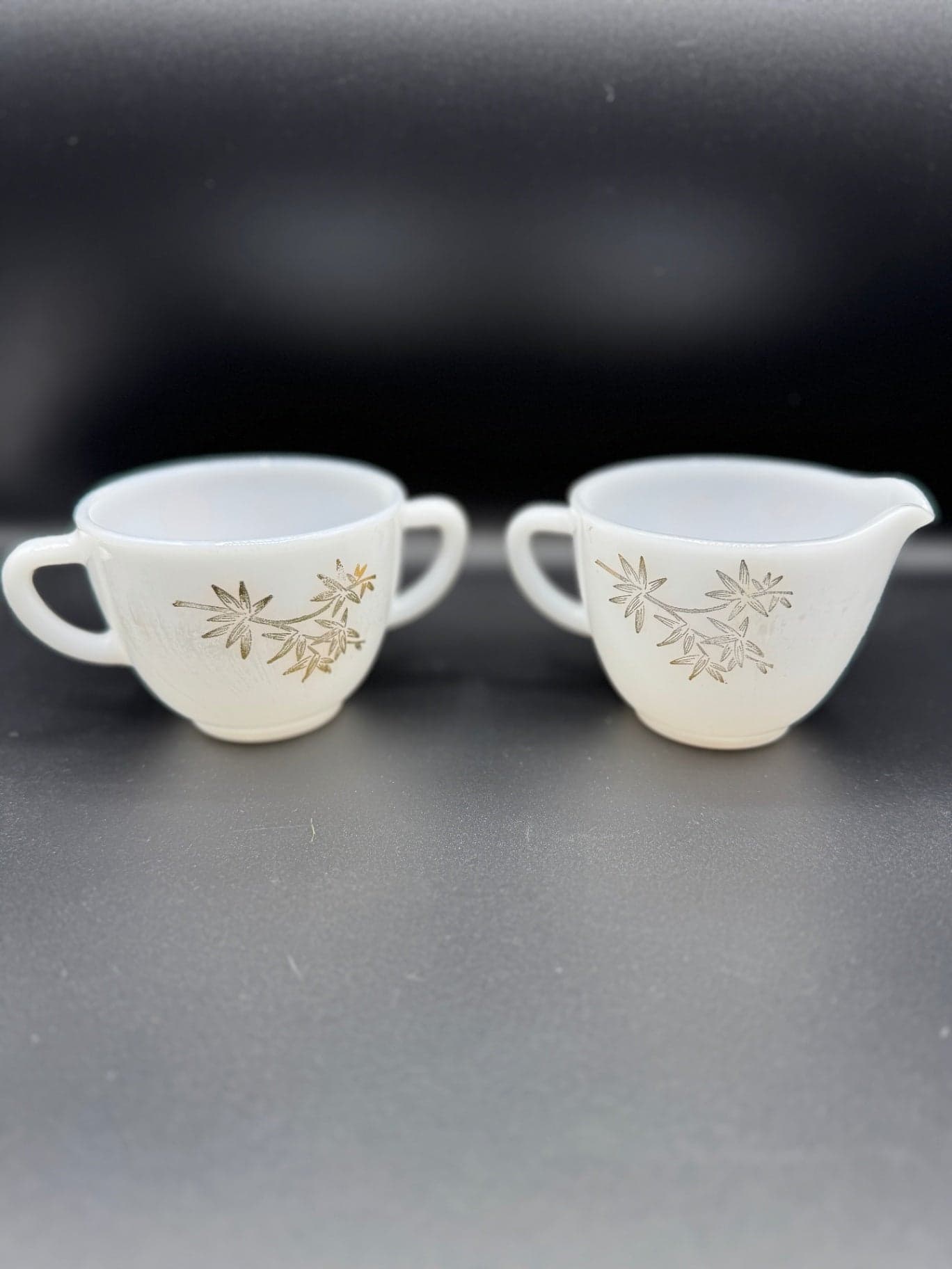 Federal Glass Golden Glory Creamer Set - Thumbnail 2