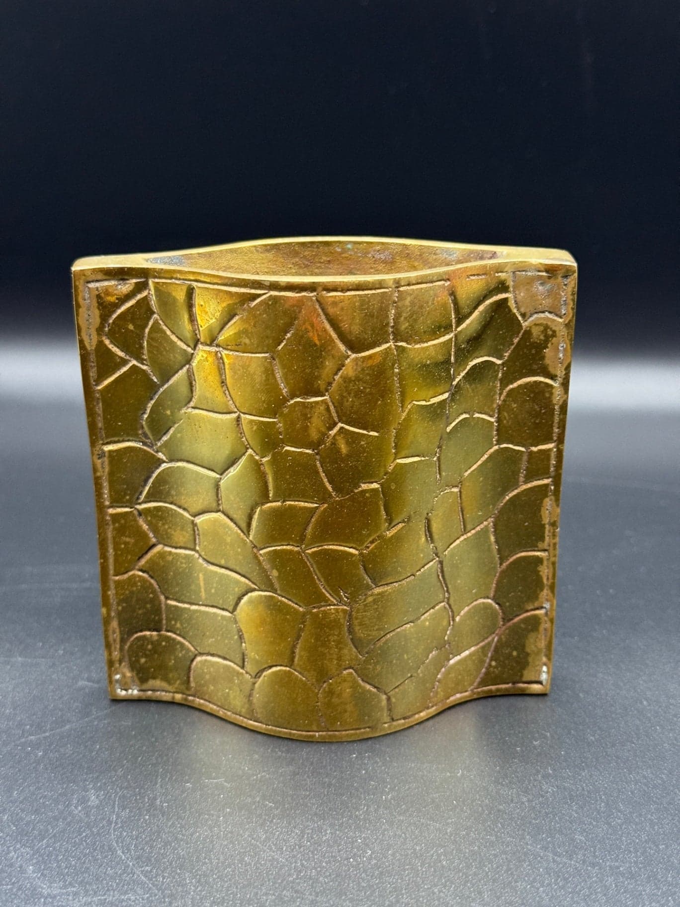 Giraffe Print Brass Bud Vase - Thumbnail 2