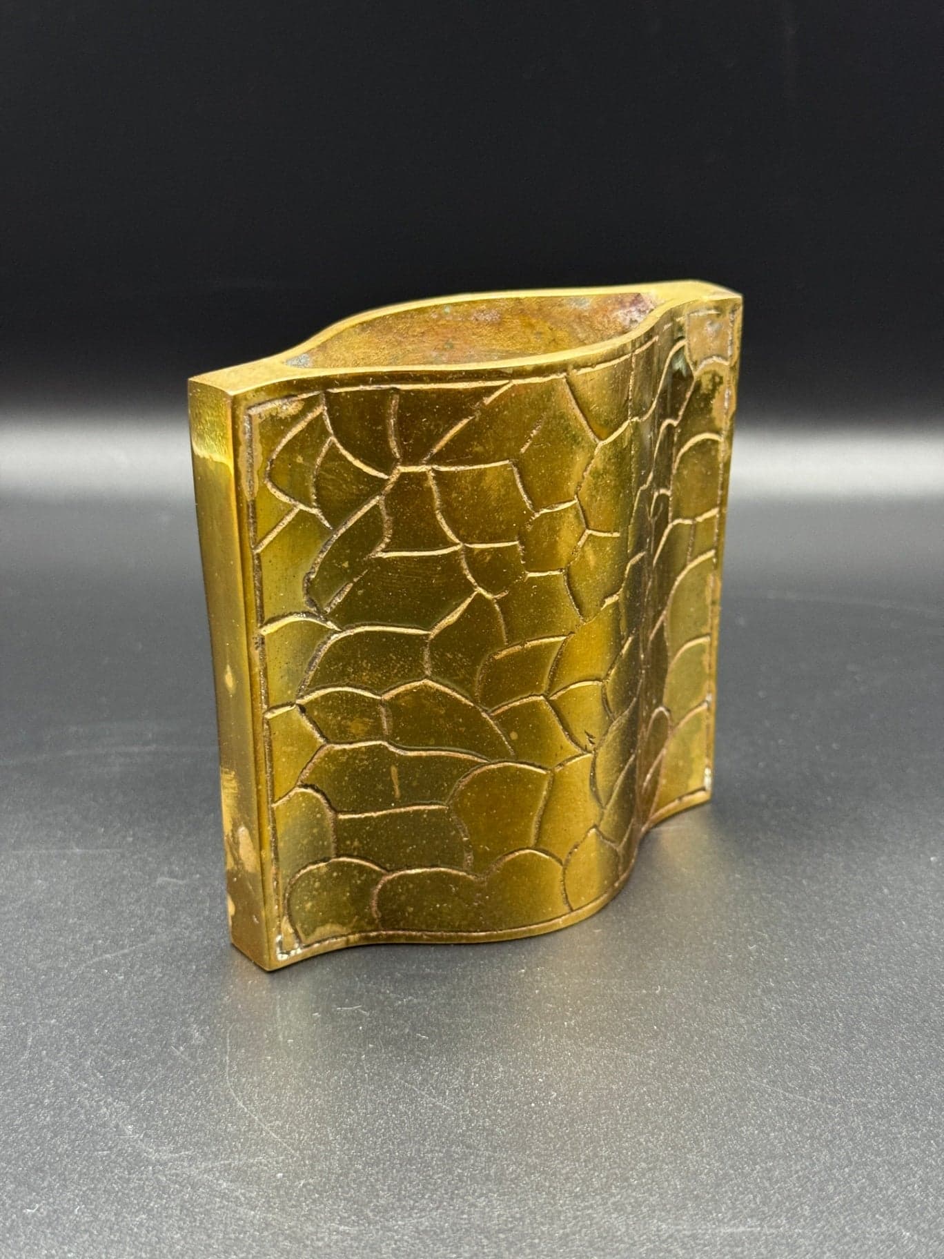 Giraffe Print Brass Bud Vase - Image 1
