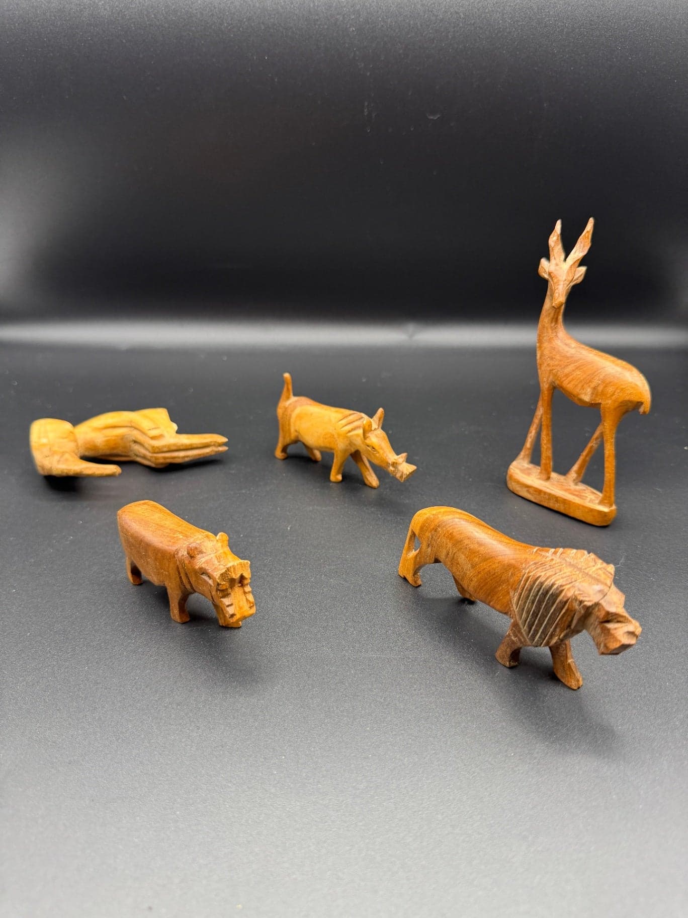 Handcarved Animal Figurine Set - Image 1