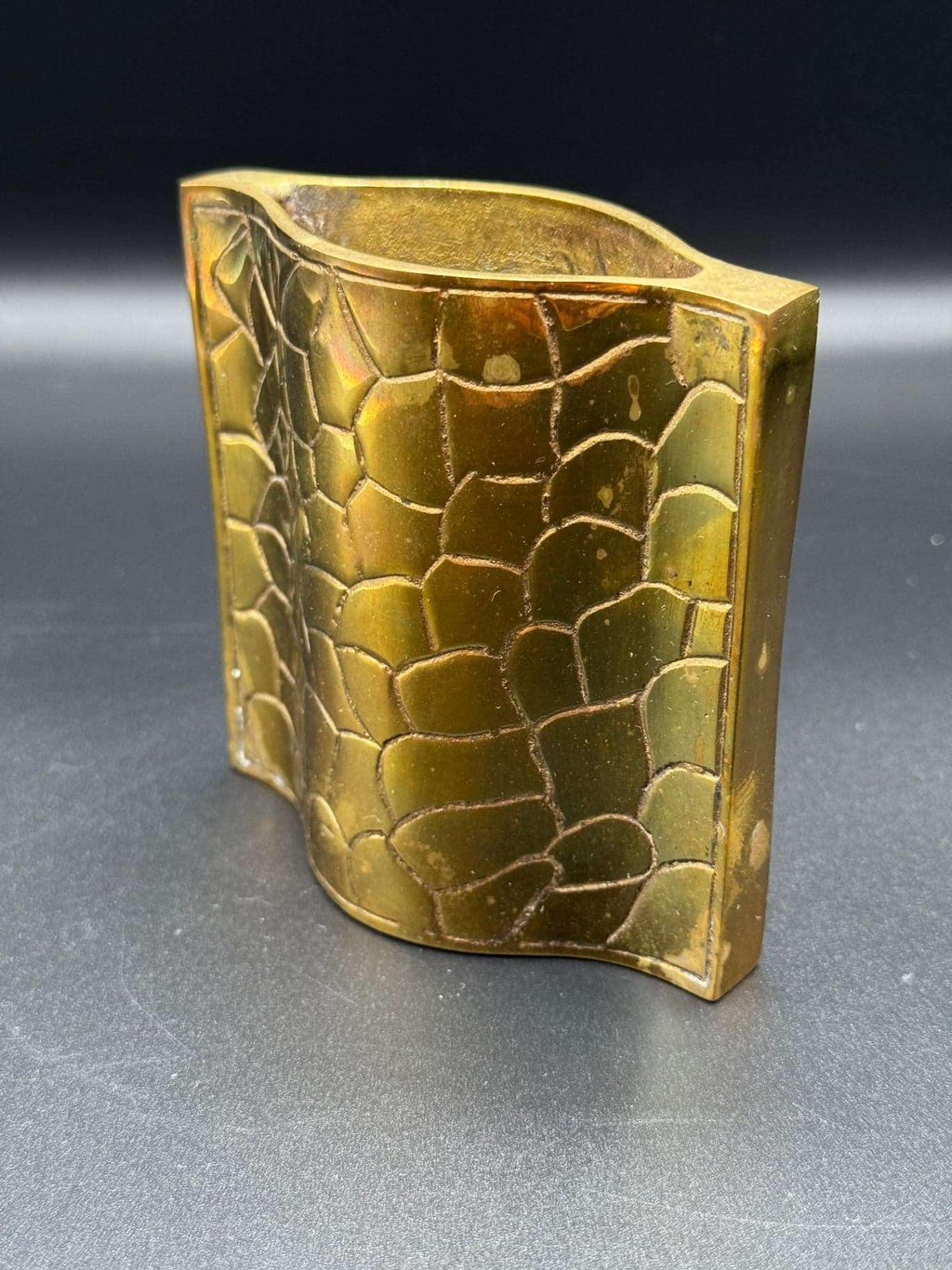 Giraffe Print Brass Bud Vase - Thumbnail 6