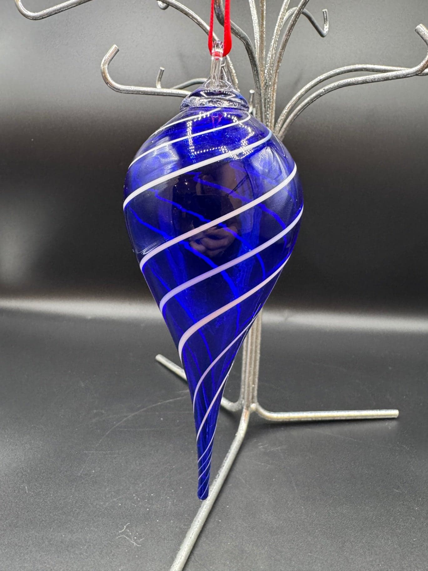 Cobalt Handblown Glass Ornament - Thumbnail 3