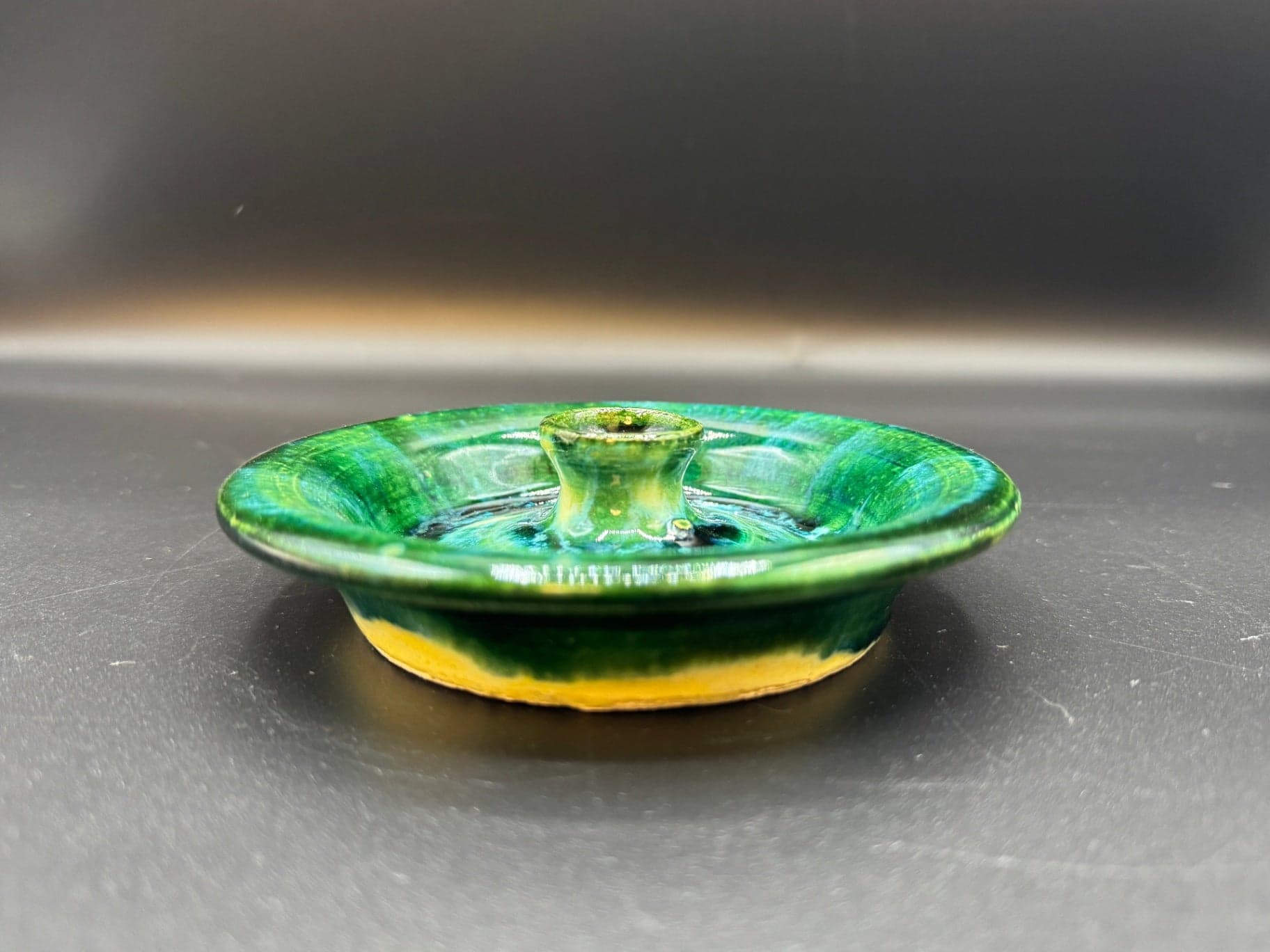 Green-Blue Studio Pottery Incense Burner - Thumbnail 3