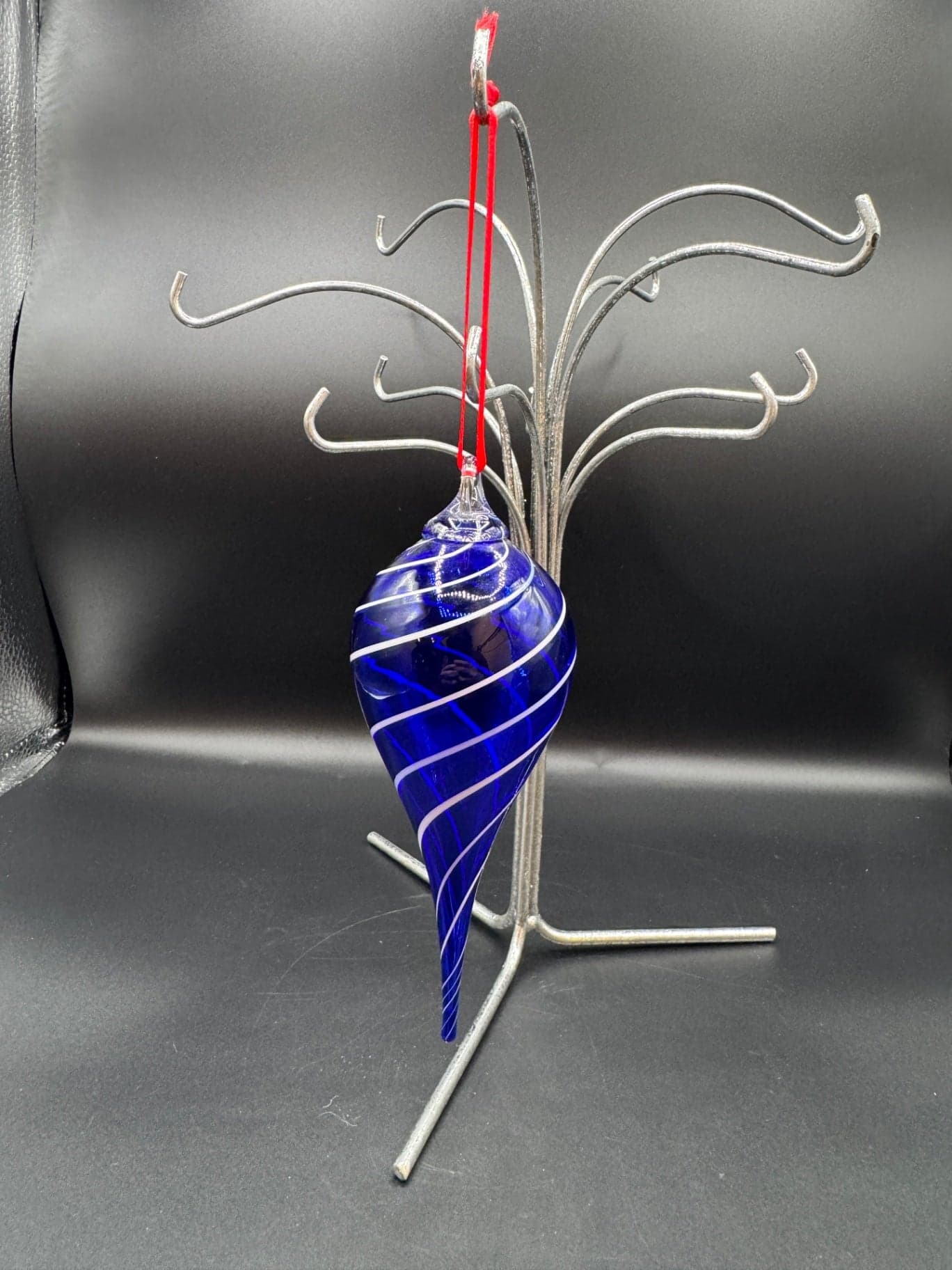 Cobalt Handblown Glass Ornament - Thumbnail 2