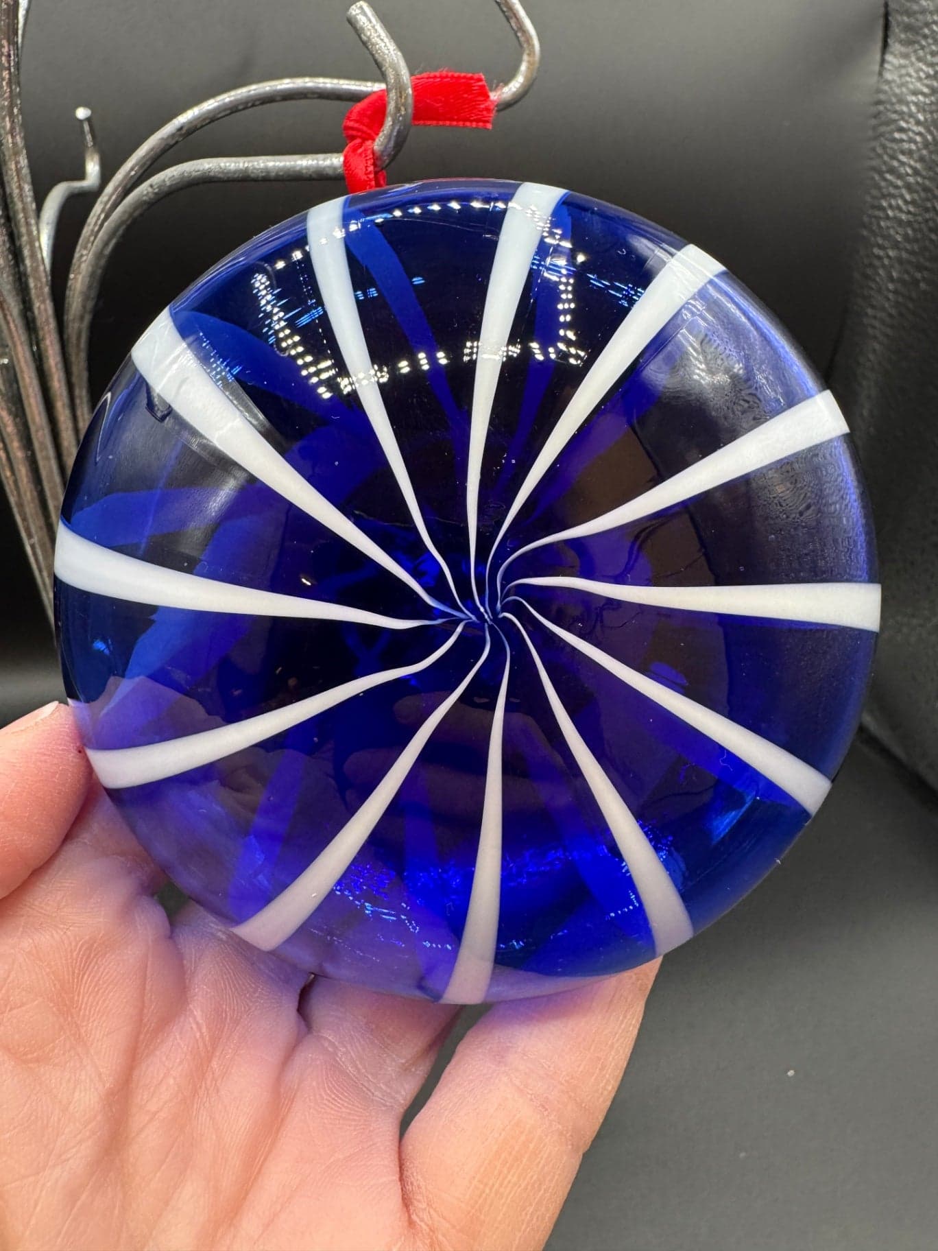 Cobalt Handblown Glass Ornament - Thumbnail 4