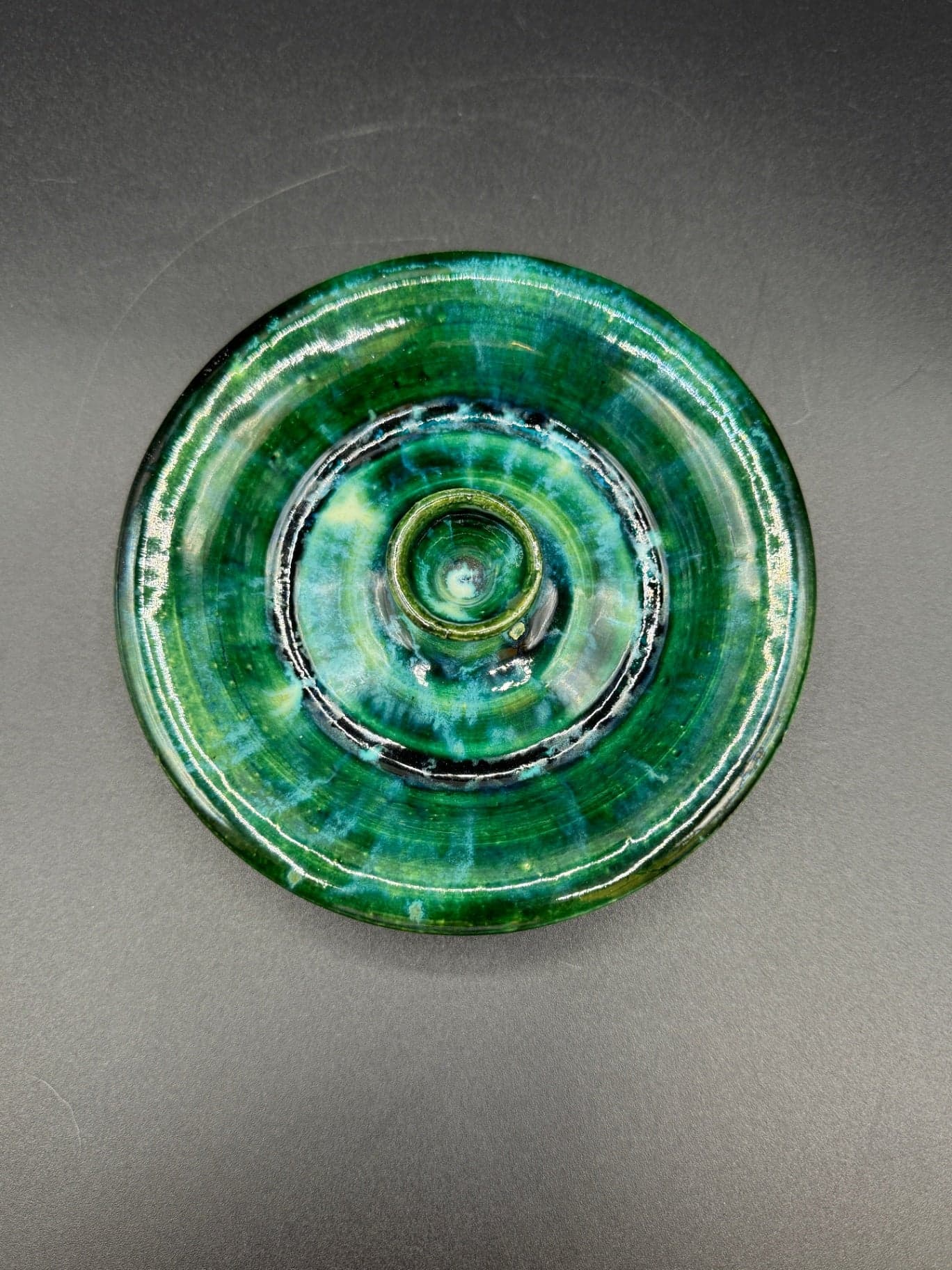 Green-Blue Studio Pottery Incense Burner - Thumbnail 2