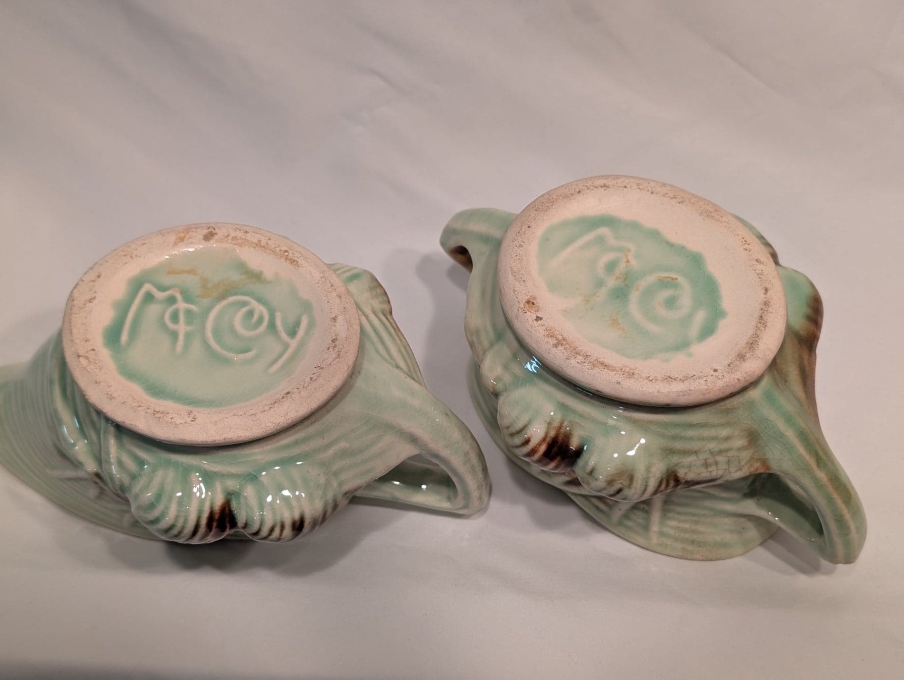 Vtg McCoy Pine cone Creamer Set - Thumbnail 5