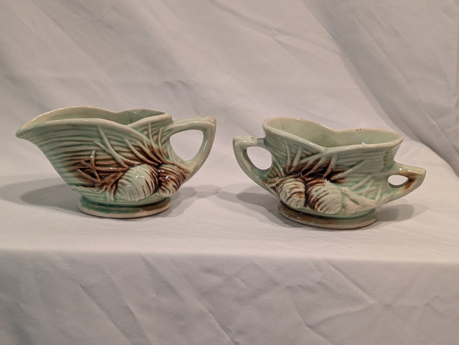 Vtg McCoy Pine cone Creamer Set - Image 1