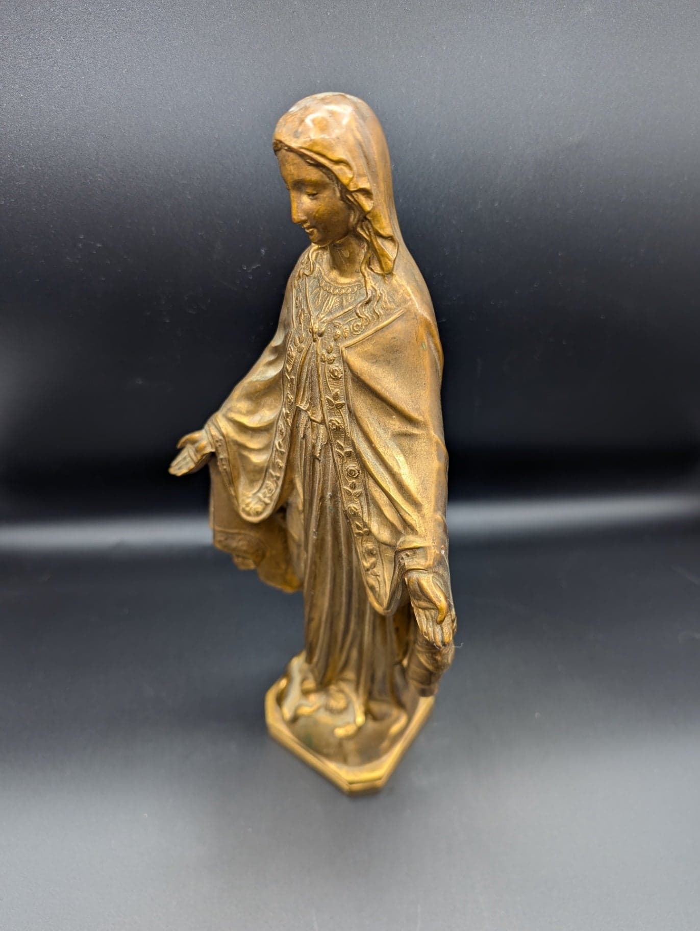 Solid Brass Mother Mary Statue - Thumbnail 3